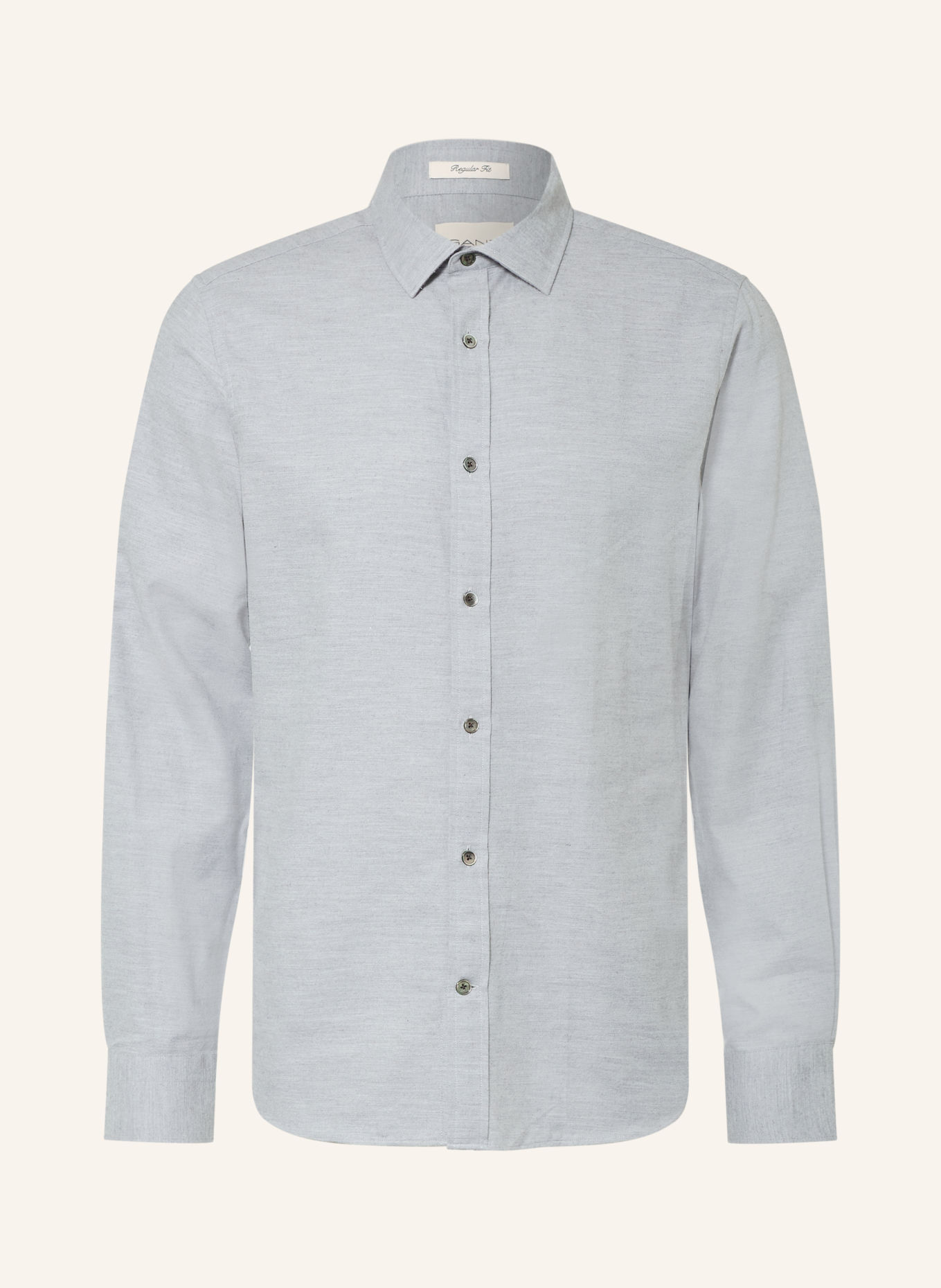 GANT Regular-fit flannel shirt: LIGHT GRAY