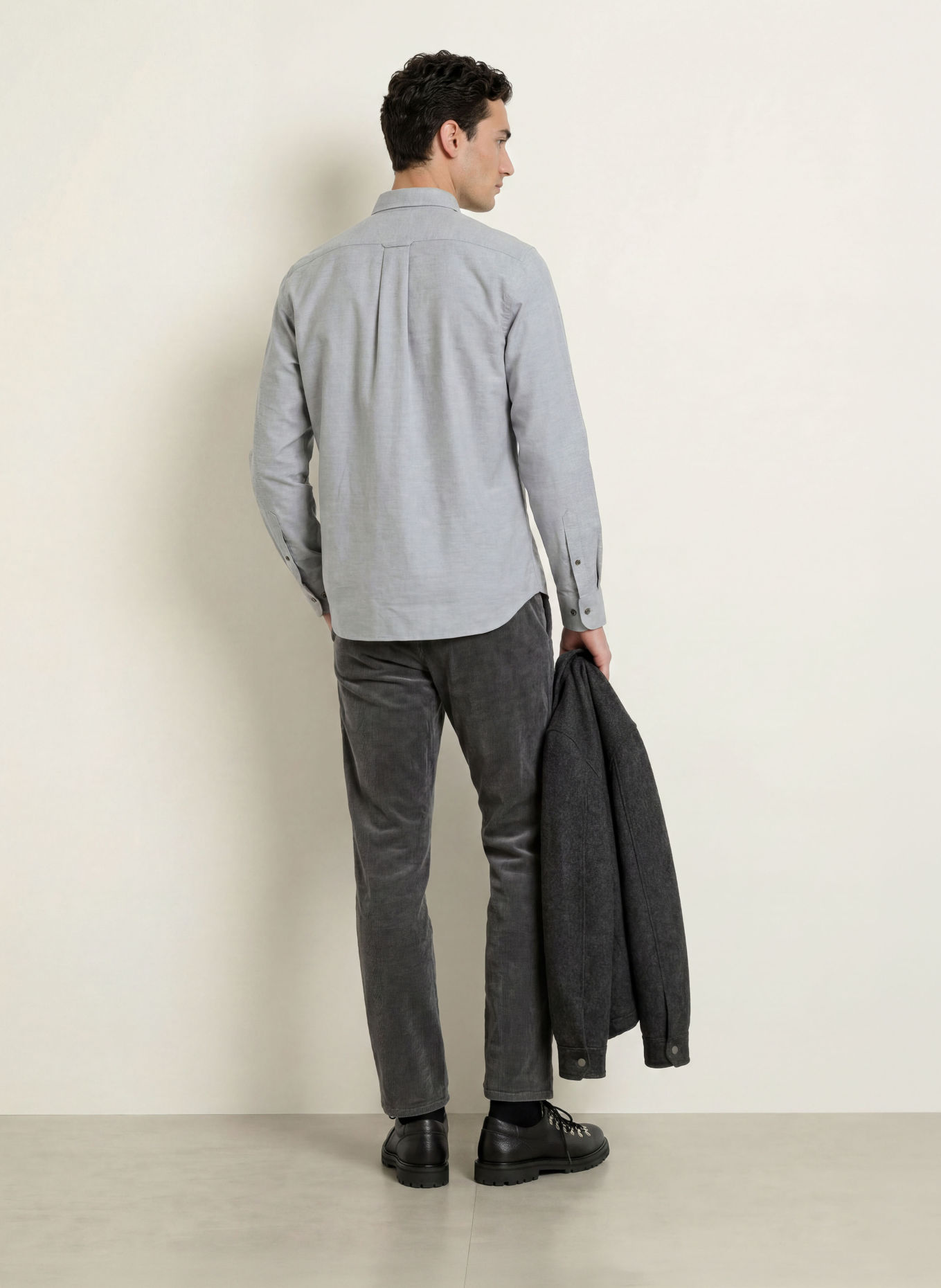 GANT Regular-fit flannel shirt: LIGHT GRAY