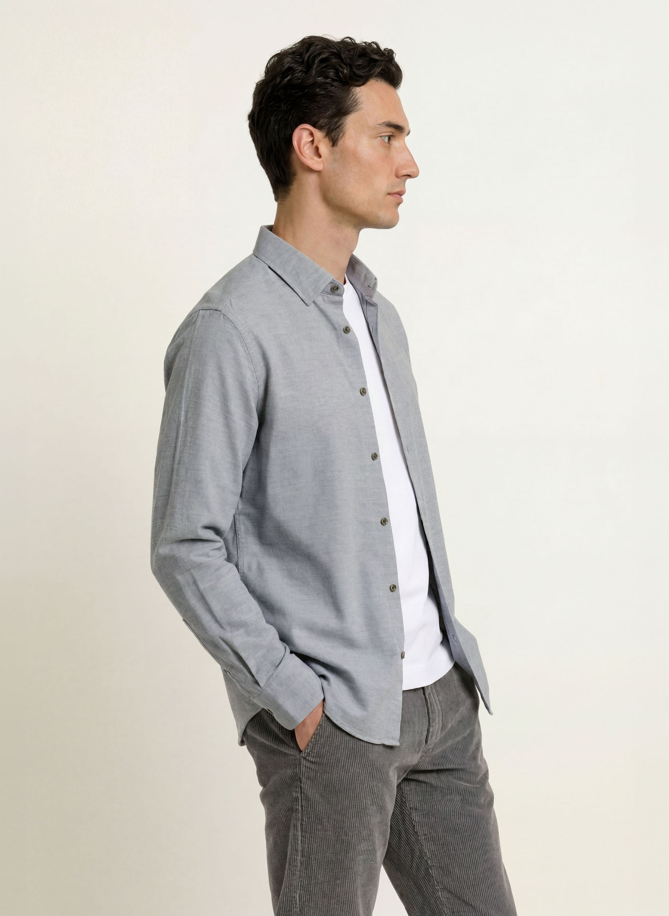 GANT Regular-fit flannel shirt: LIGHT GRAY