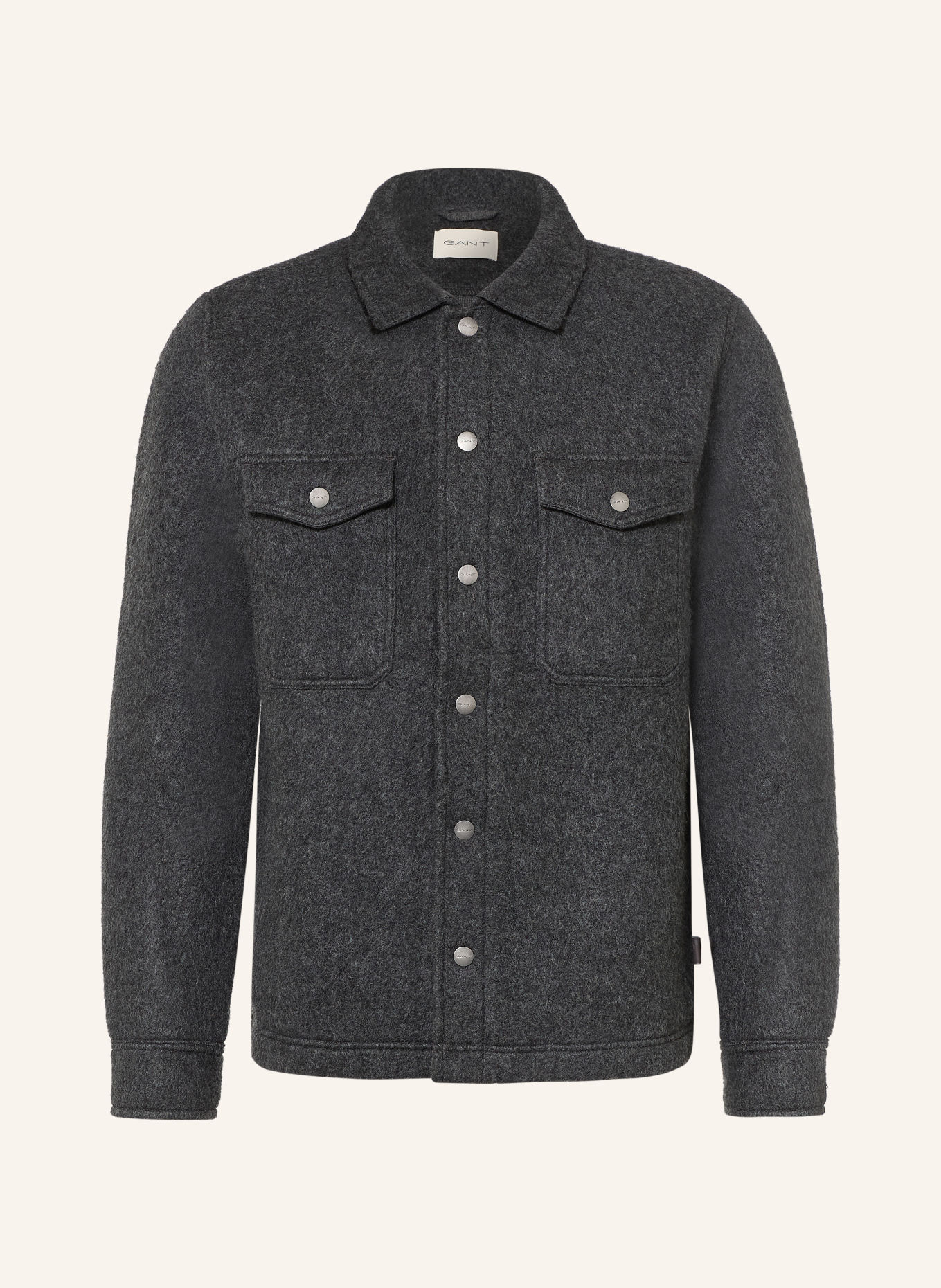 GANT Surchemise en polaire: GRIS FONCÉ