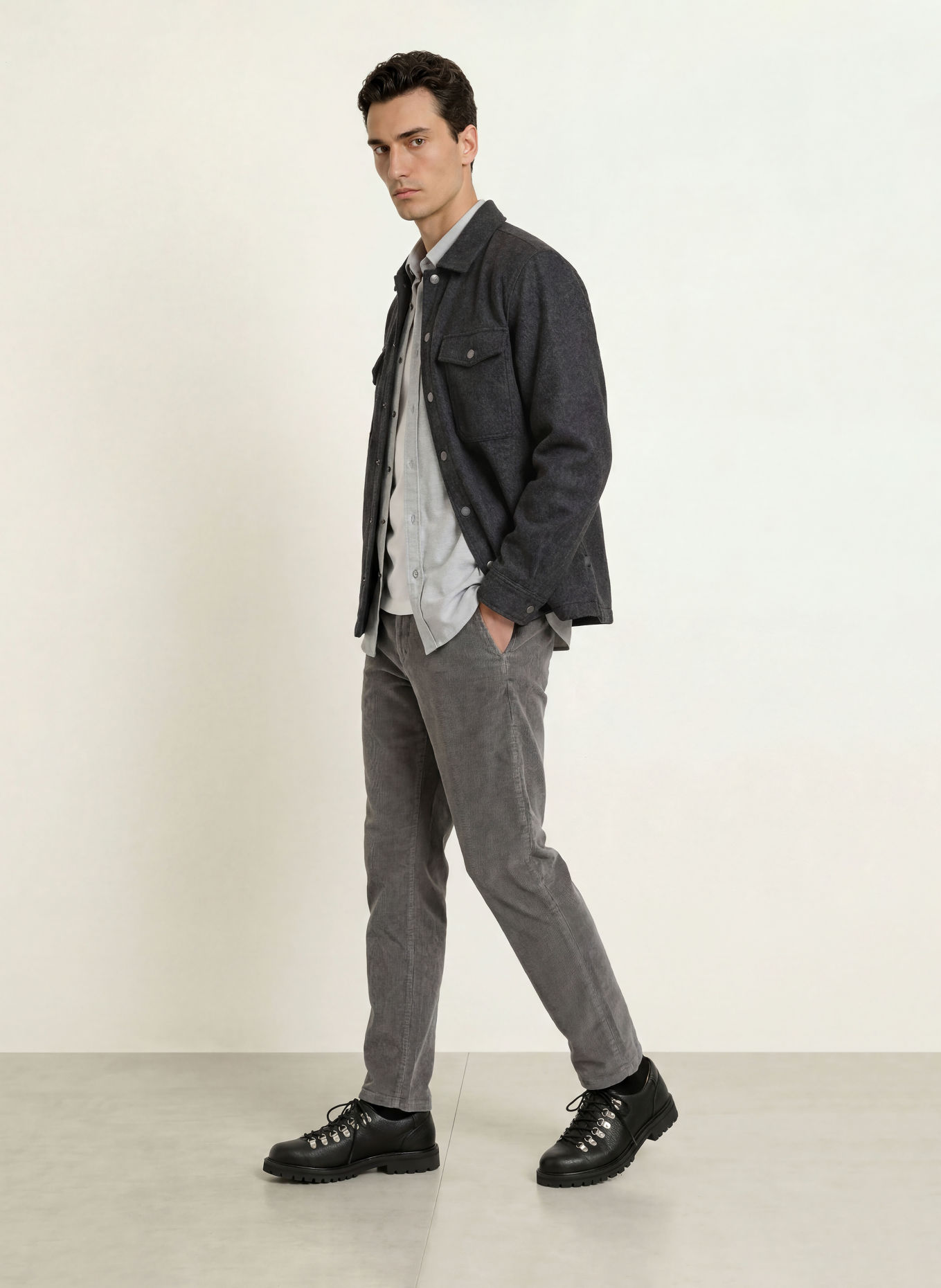 GANT Surchemise en polaire: GRIS FONCÉ