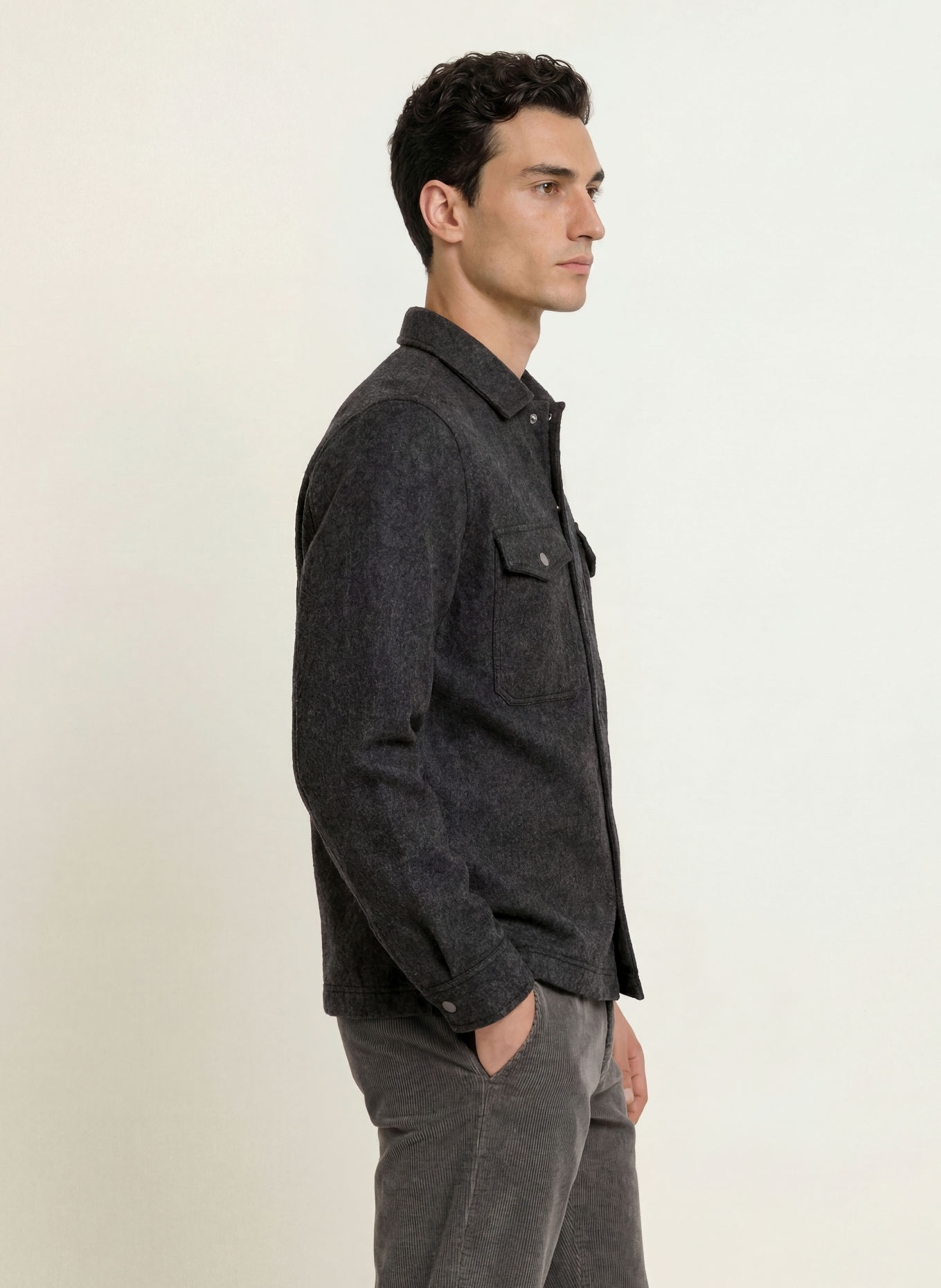 GANT Surchemise en polaire: GRIS FONCÉ