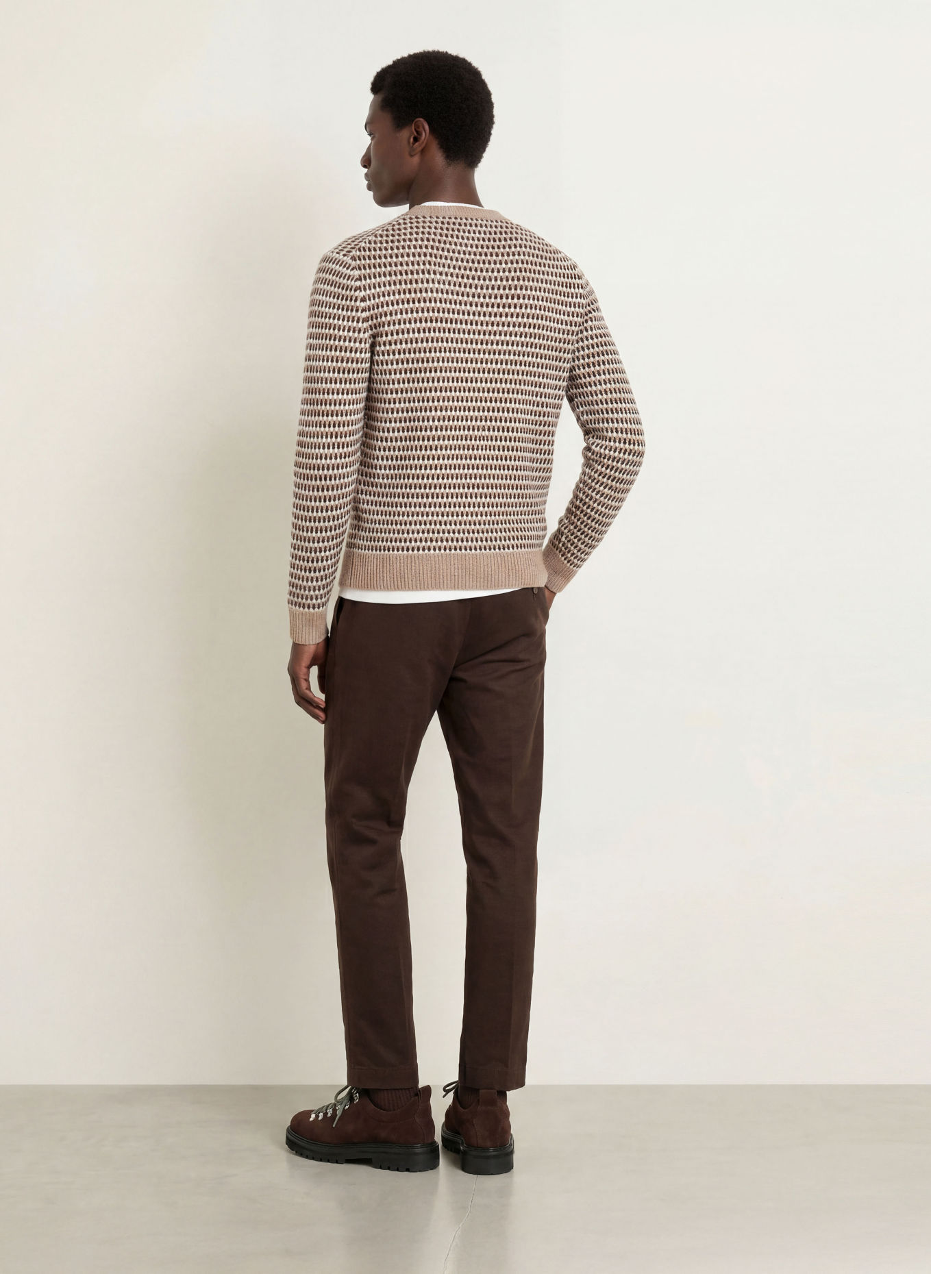 GANT Pullover: WEISS / DUNKELBRAUN / BEIGE