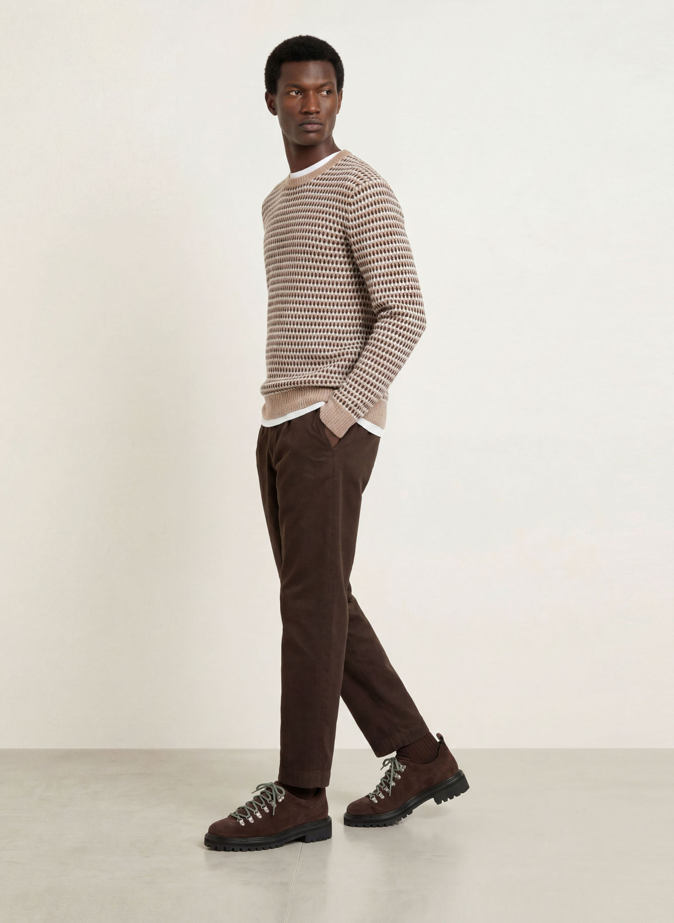 GANT Pullover: WEISS / DUNKELBRAUN / BEIGE
