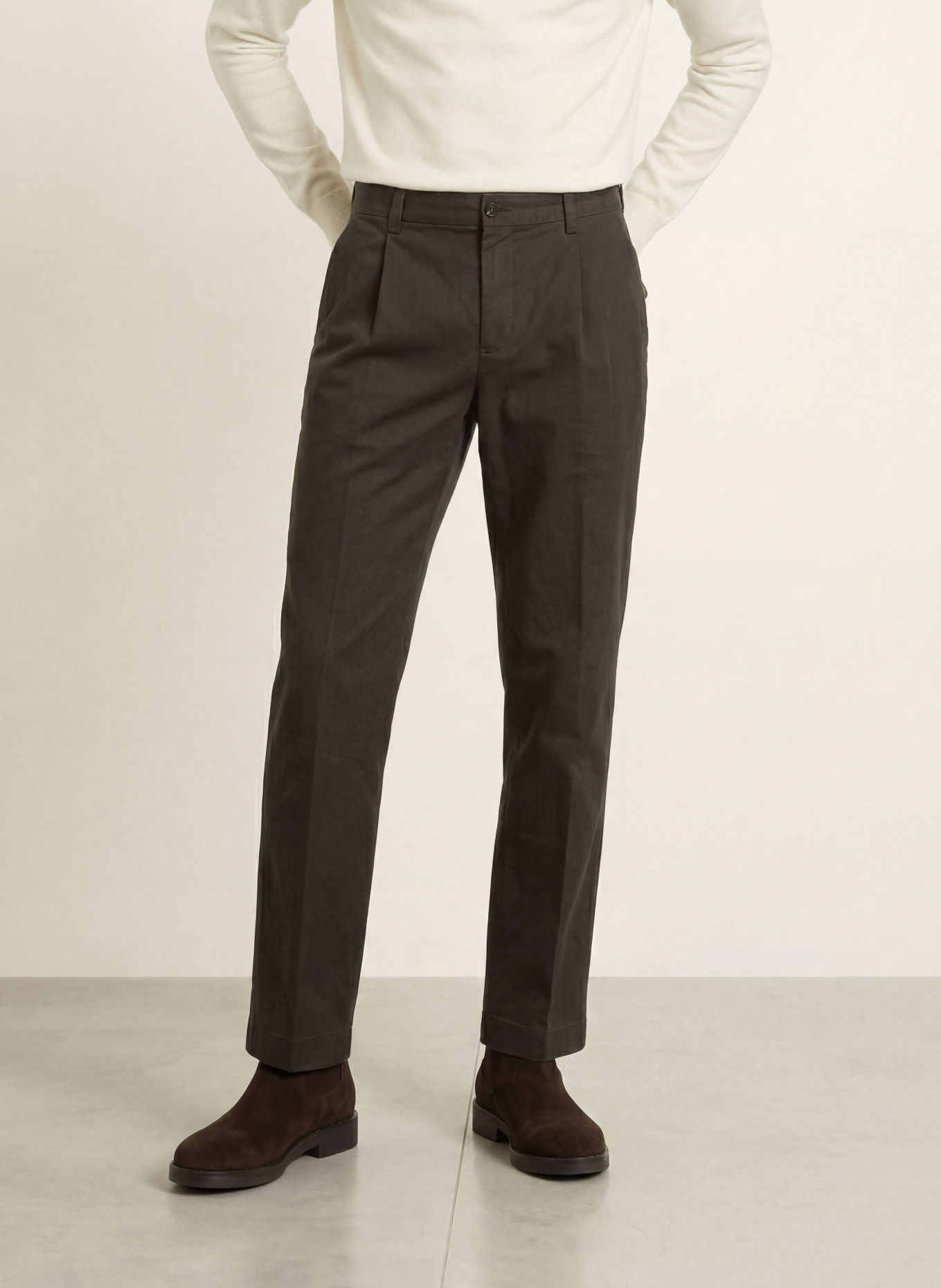 GANT Chino coupe classique: MARRON FONCÉ