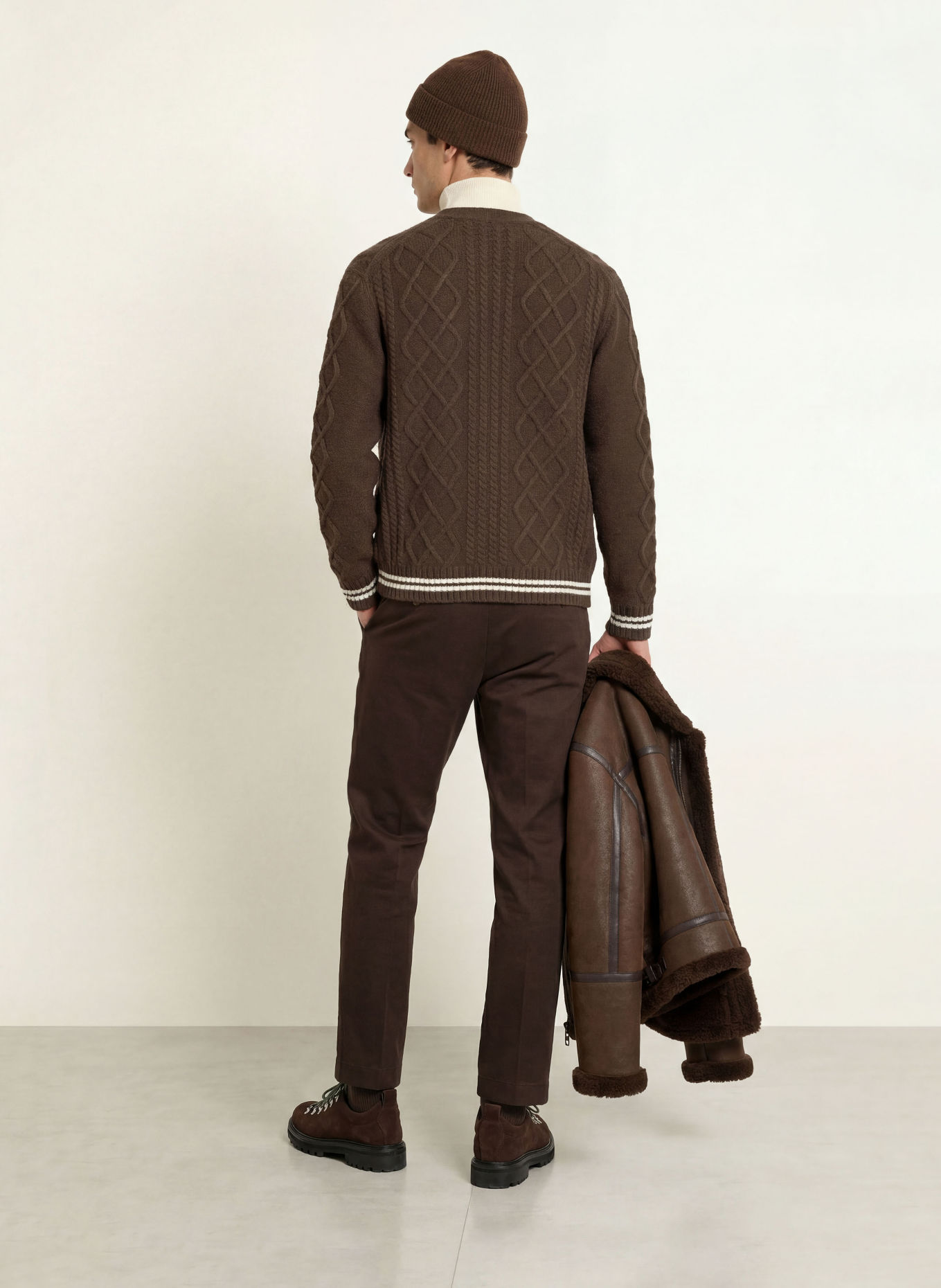GANT Cardigan: KHAKI / WHITE