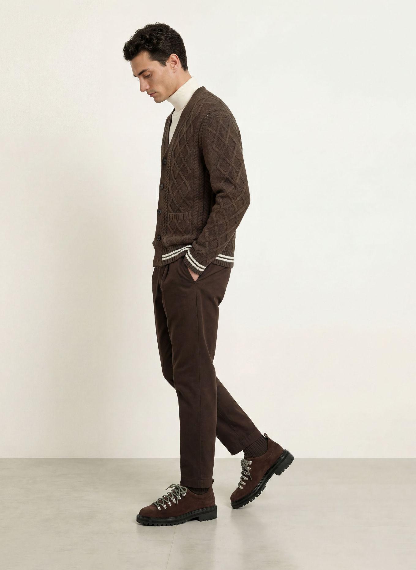 GANT Cardigan: KHAKI / WHITE