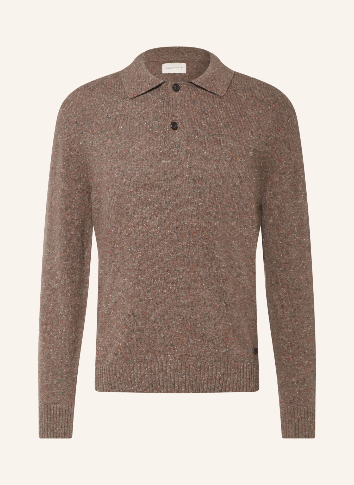 GANT Strick-Poloshirt: BRAUN / ROT / GRÜN
