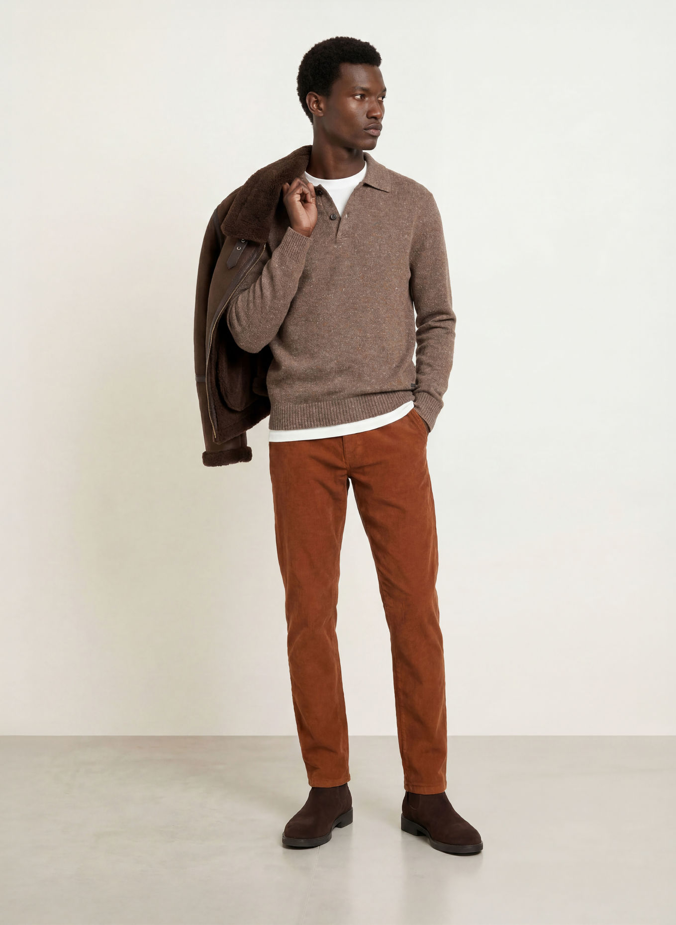 GANT Strick-Poloshirt: BRAUN / ROT / GRÜN