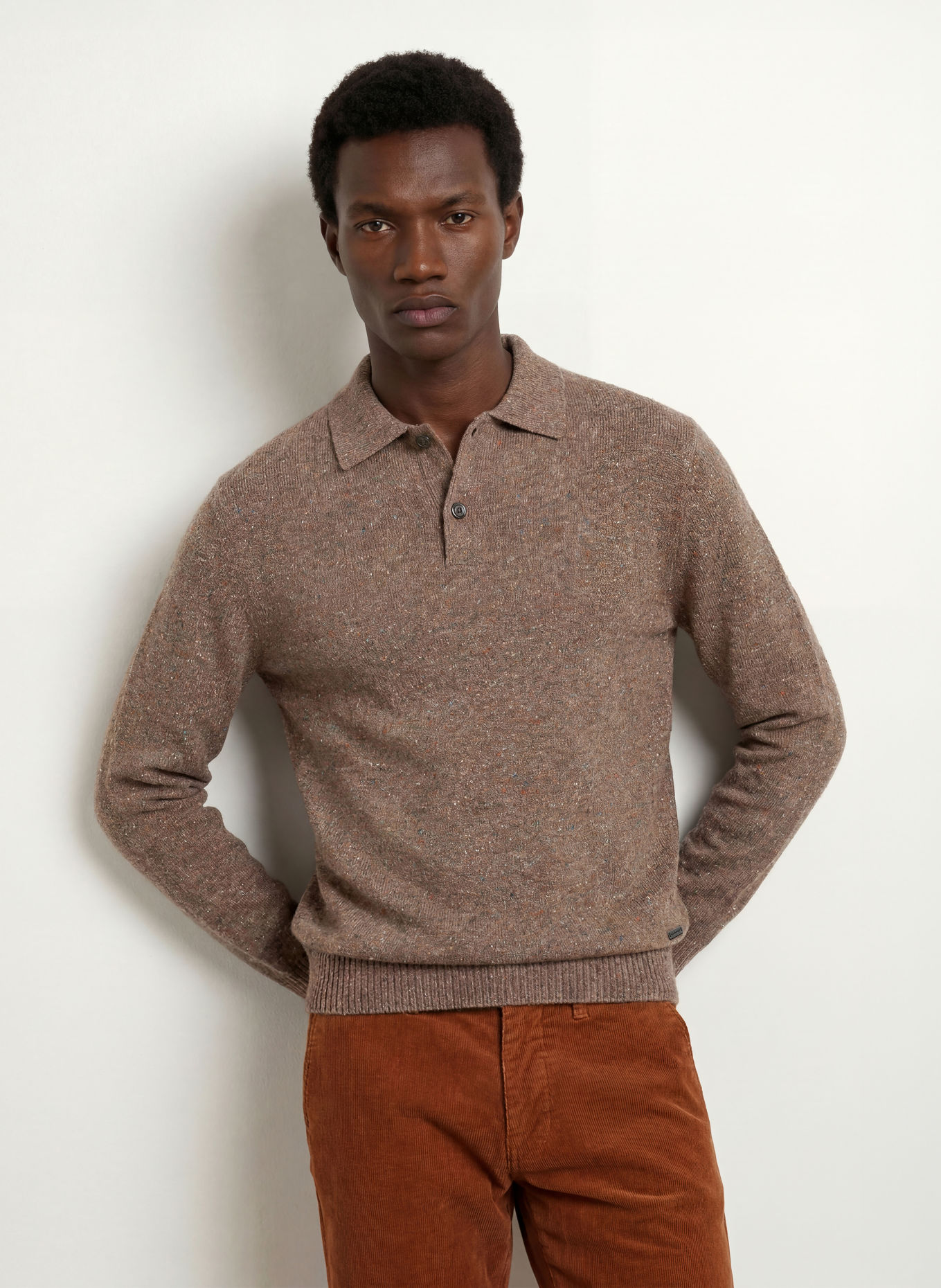 GANT Strick-Poloshirt: BRAUN / ROT / GRÜN