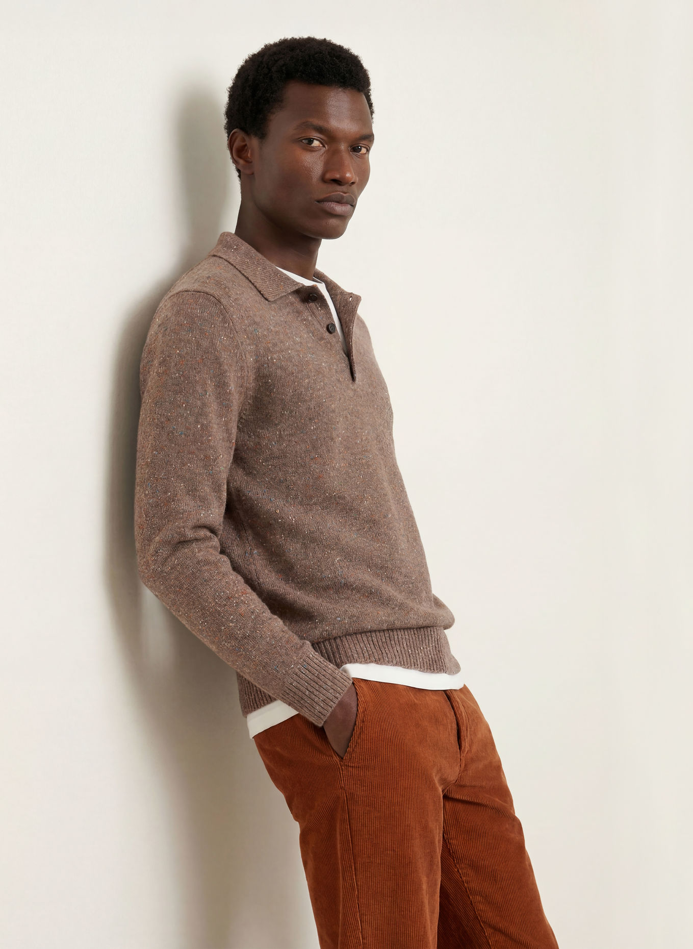 GANT Strick-Poloshirt: BRAUN / ROT / GRÜN