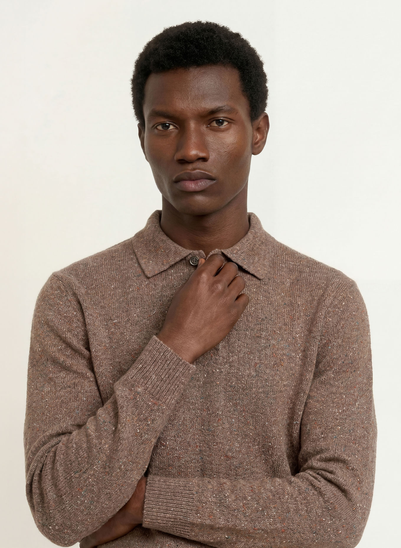 GANT Strick-Poloshirt: BRAUN / ROT / GRÜN