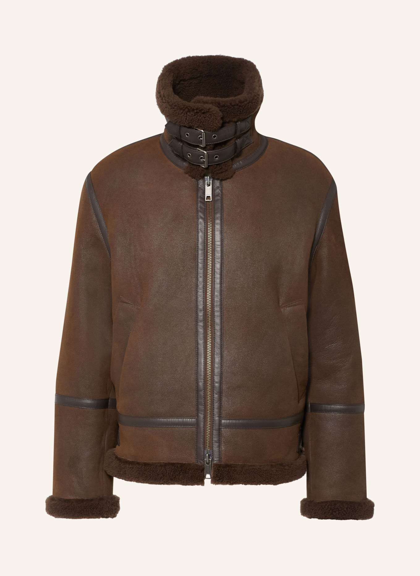 GANT Lederjacke: DUNKELBRAUN