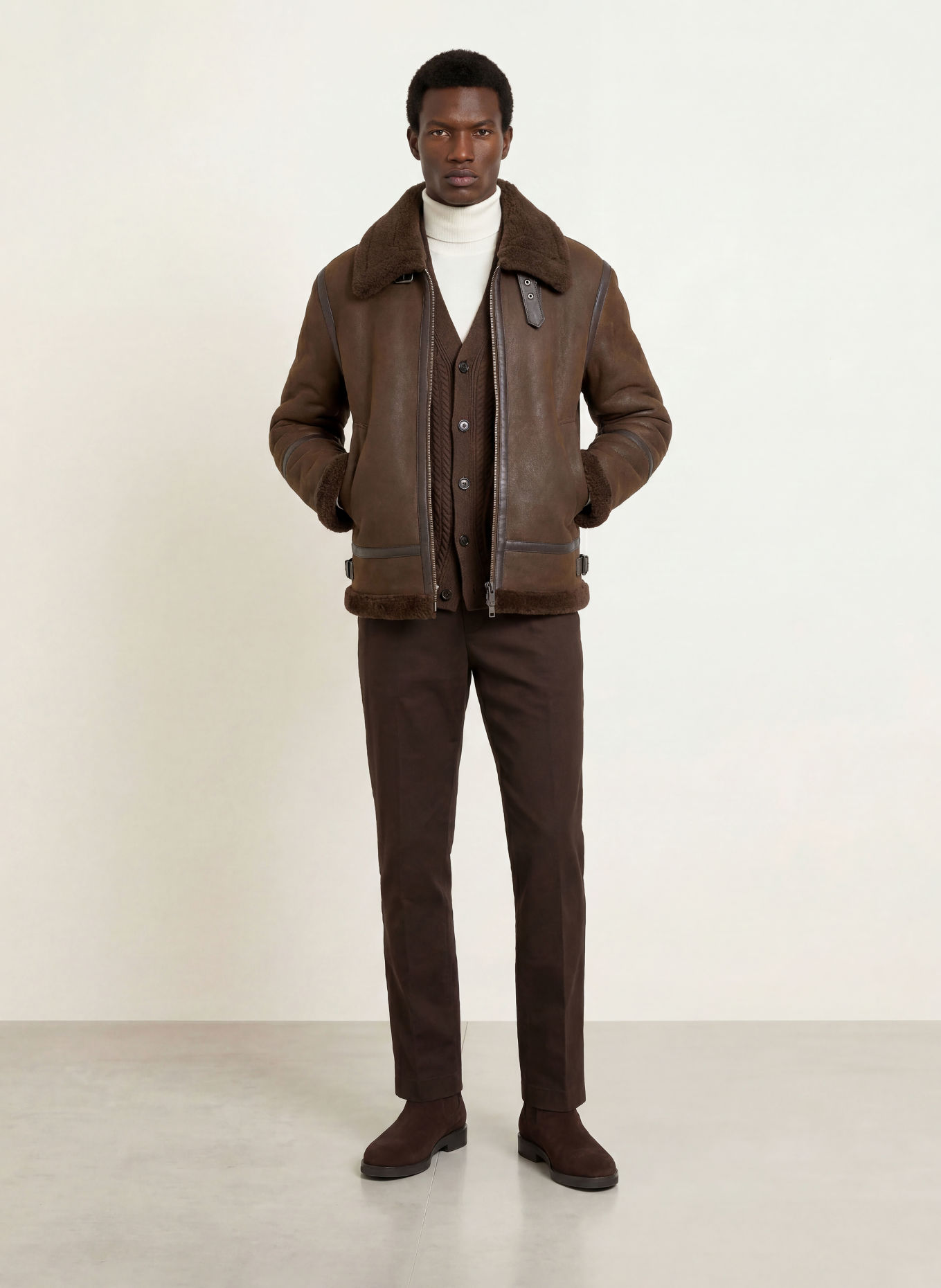 GANT Lederjacke: DUNKELBRAUN