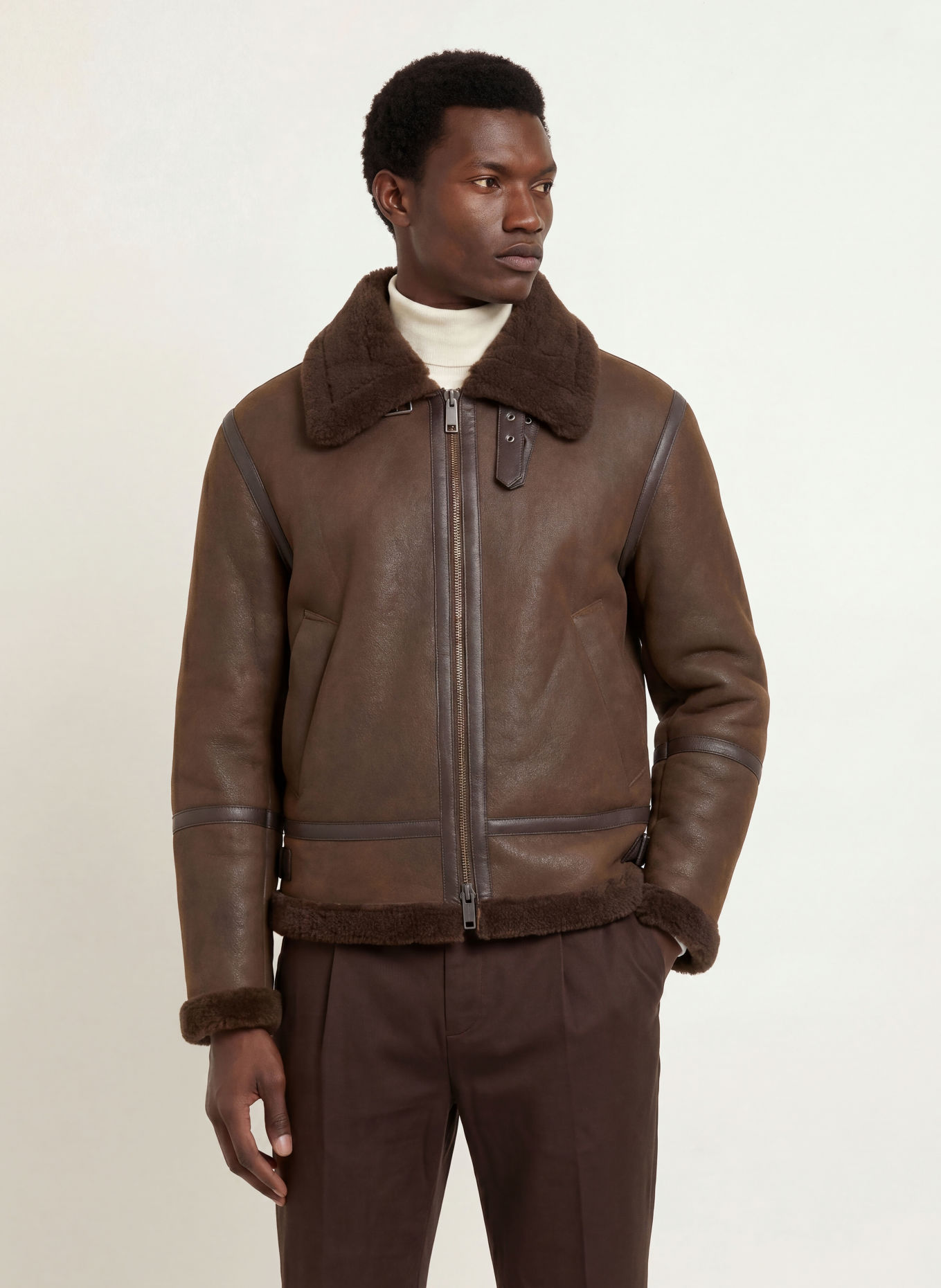 GANT Lederjacke: DUNKELBRAUN