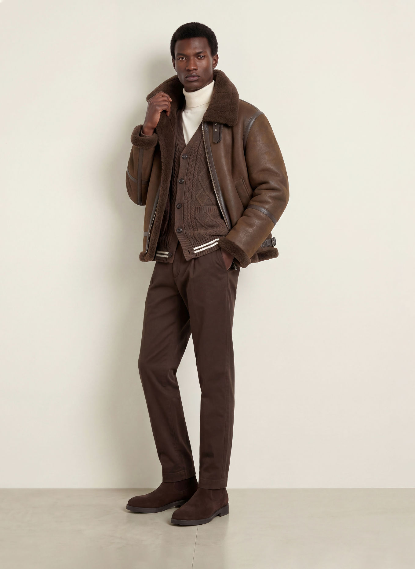 GANT Lederjacke: DUNKELBRAUN