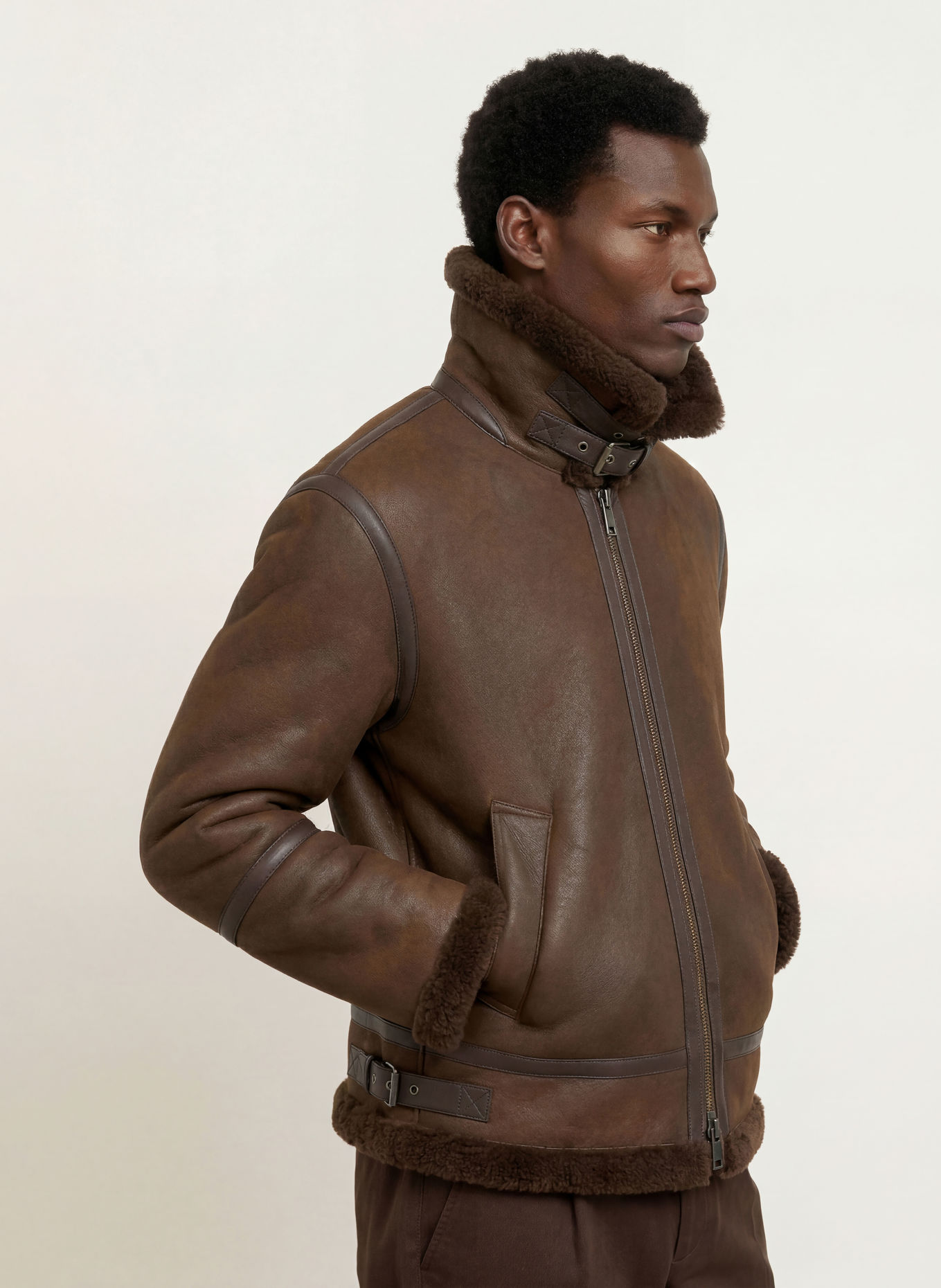 GANT Lederjacke: DUNKELBRAUN