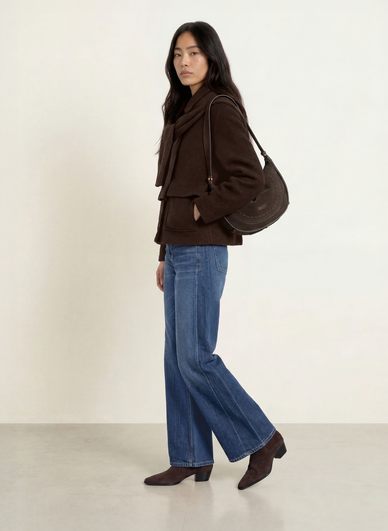 darling harbour Boxy jacket: 0056 DUNKELBRAUN
