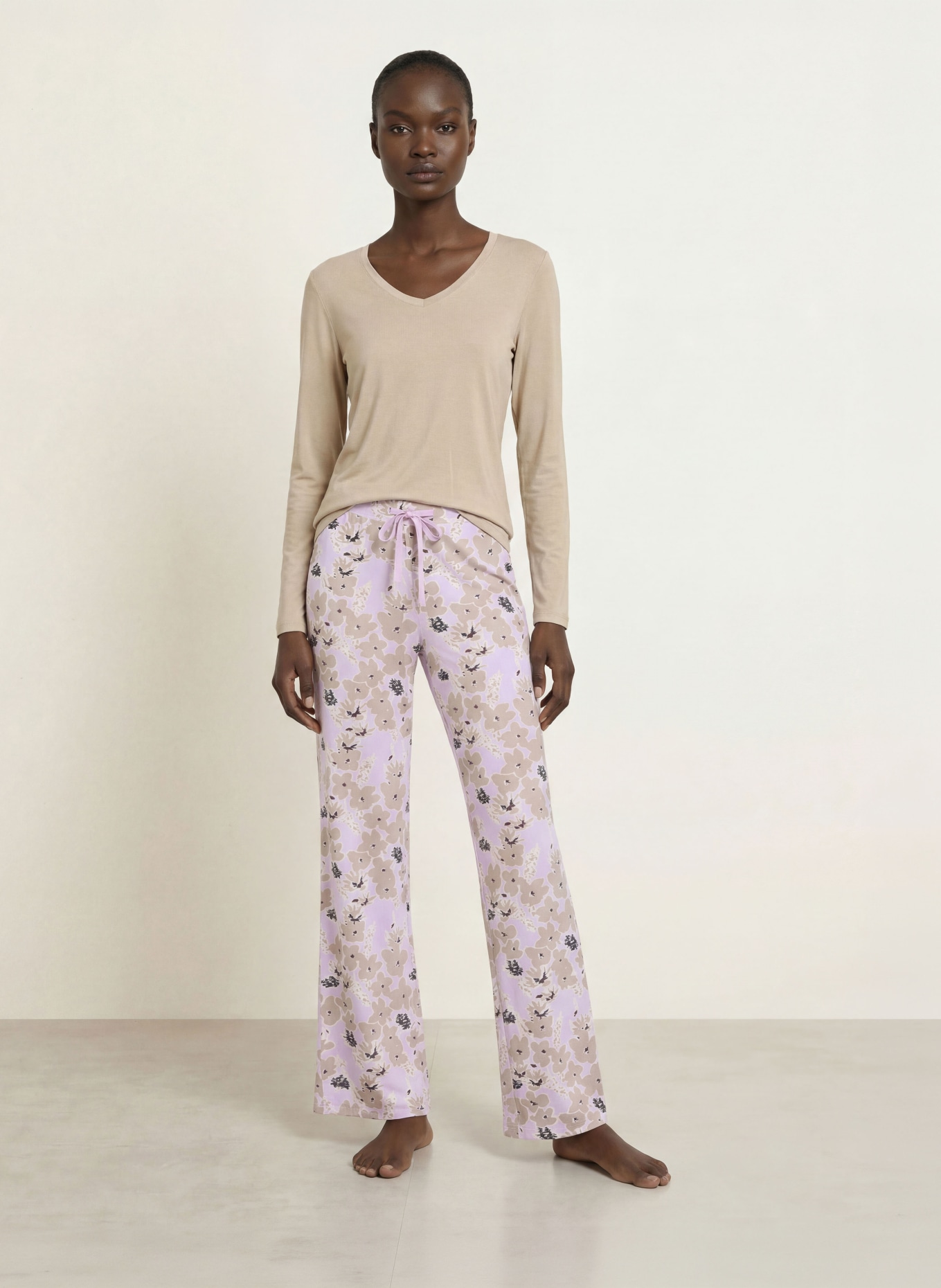 SCHIESSER Slaaphemd MIX + RELAX: TAUPE