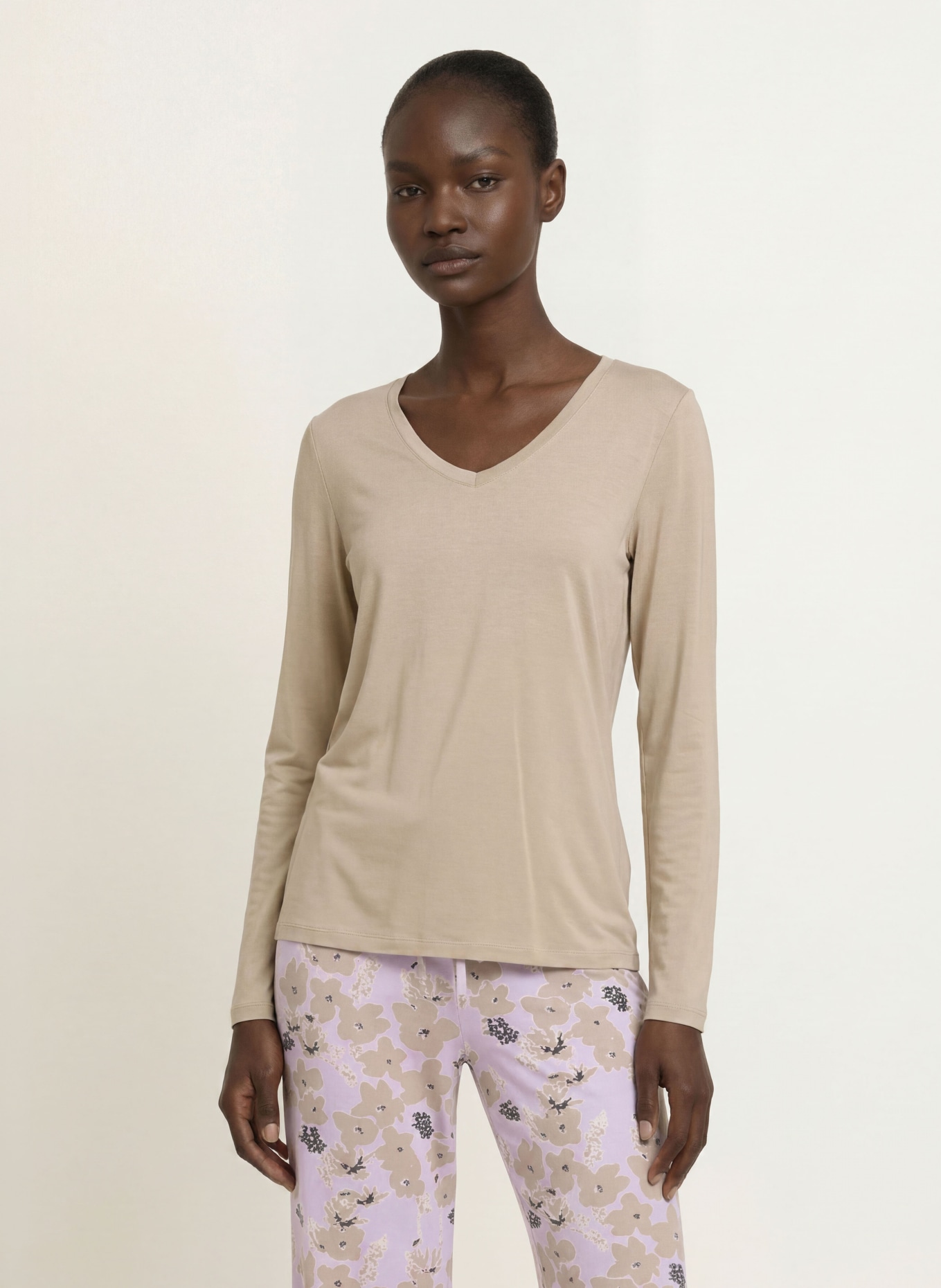 SCHIESSER Slaaphemd MIX + RELAX: TAUPE