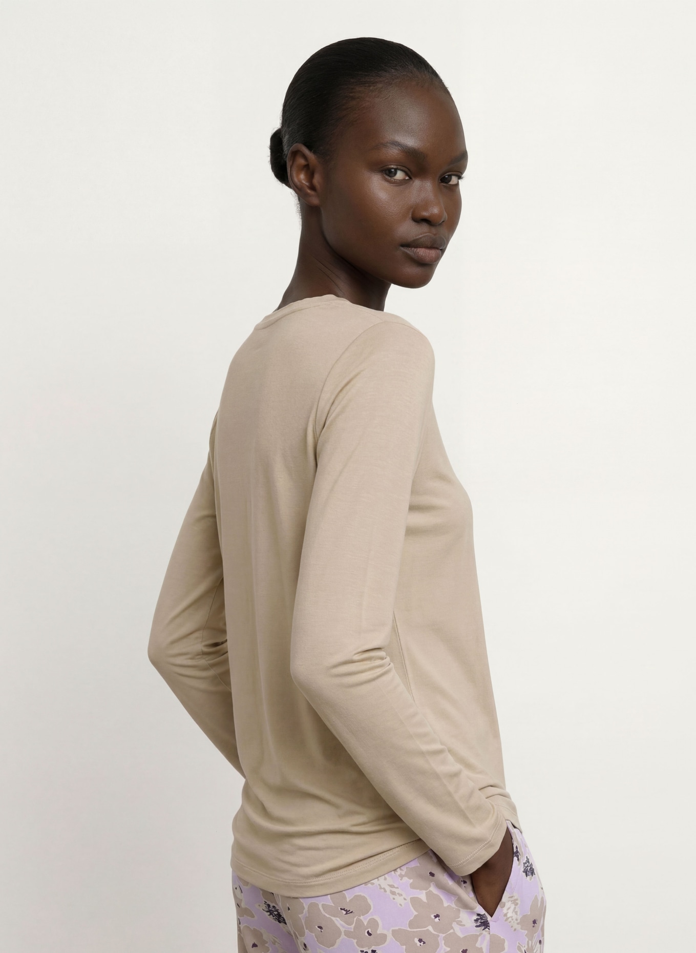 SCHIESSER Slaaphemd MIX + RELAX: TAUPE
