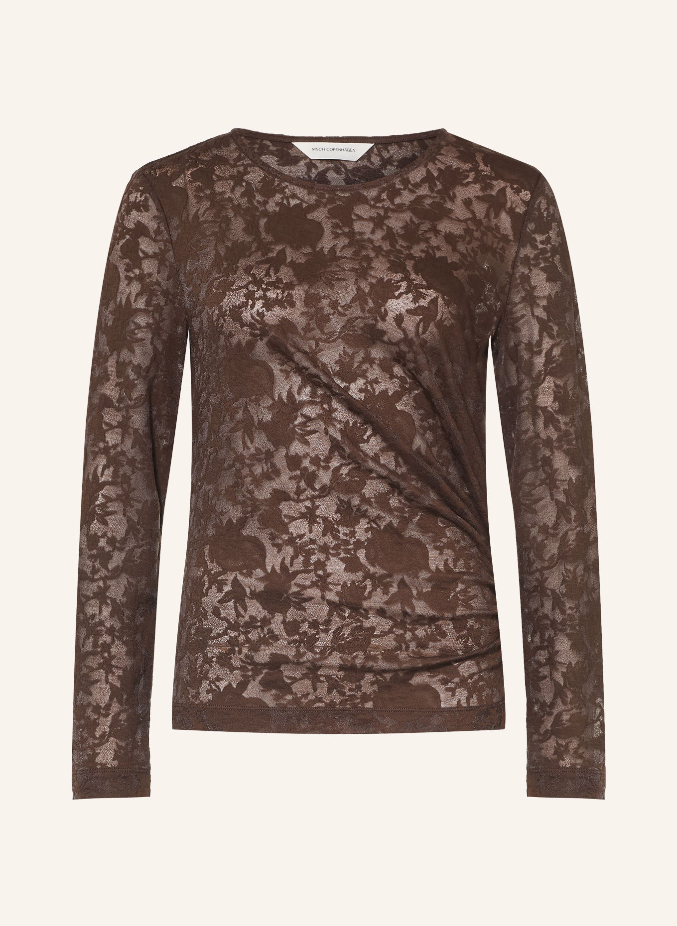 MSCH COPENHAGEN MSCHBRIGETTA Long-sleeve shirt in Jacquard: DARK BROWN