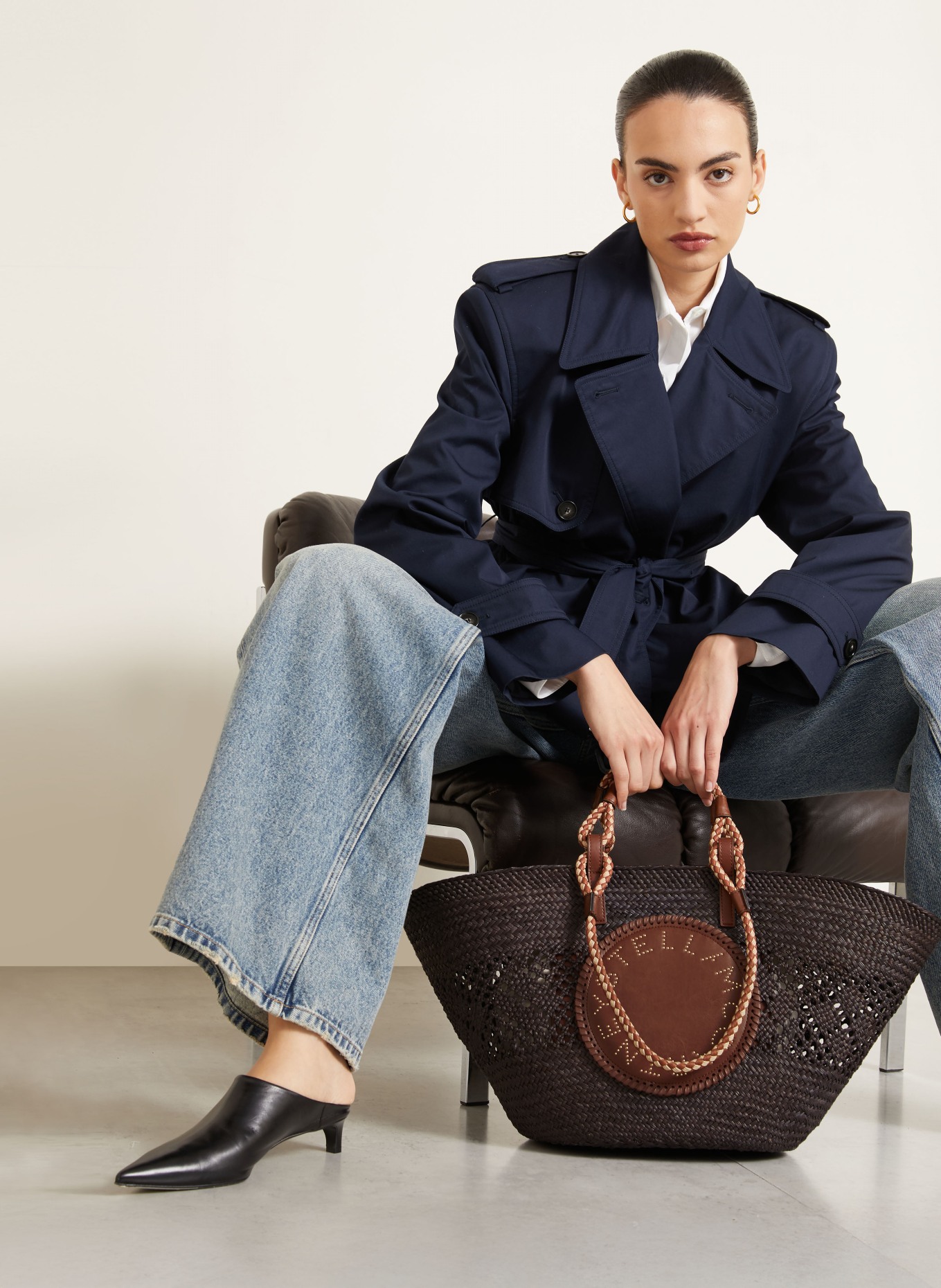 STELLA McCARTNEY Shopper LARGE: SCHWARZ / BRAUN / BEIGE