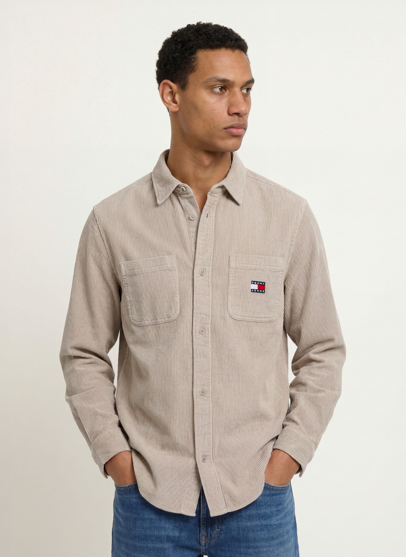 TOMMY JEANS Corduroy Shirt, Comfort Fit: TAUPE