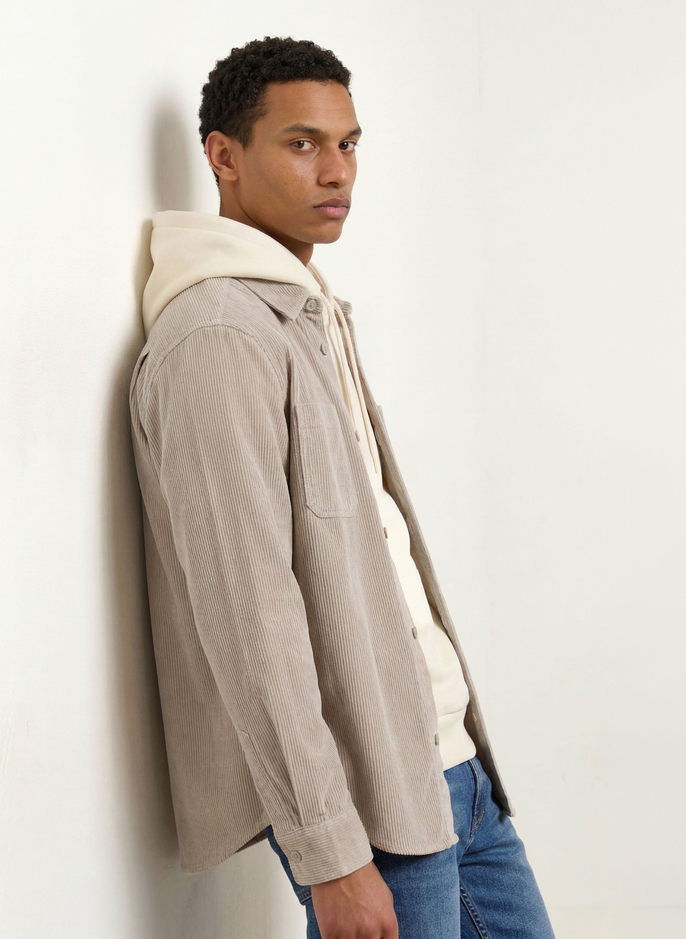 TOMMY JEANS Corduroy Shirt, Comfort Fit: TAUPE