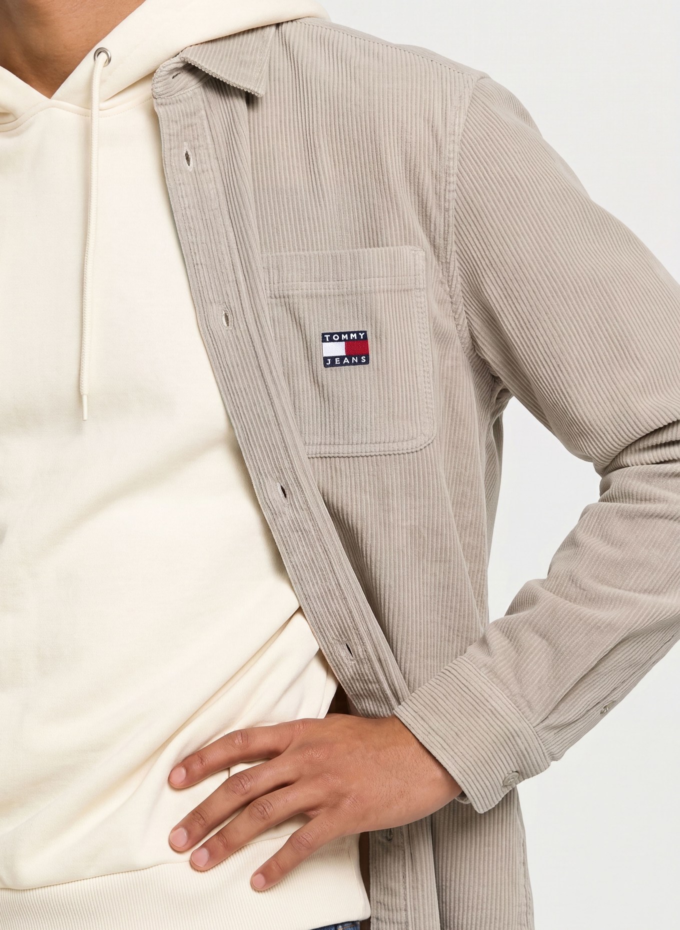 TOMMY JEANS Corduroy Shirt, Comfort Fit: TAUPE