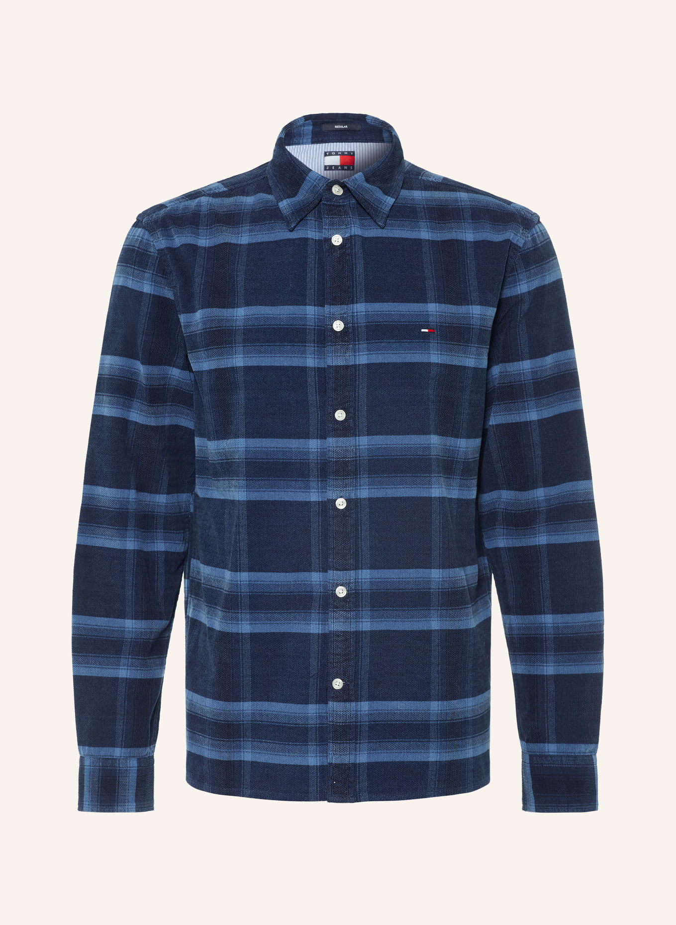 TOMMY JEANS Cordhemd Regular Fit: DUNKELBLAU / BLAUGRAU / BLAU