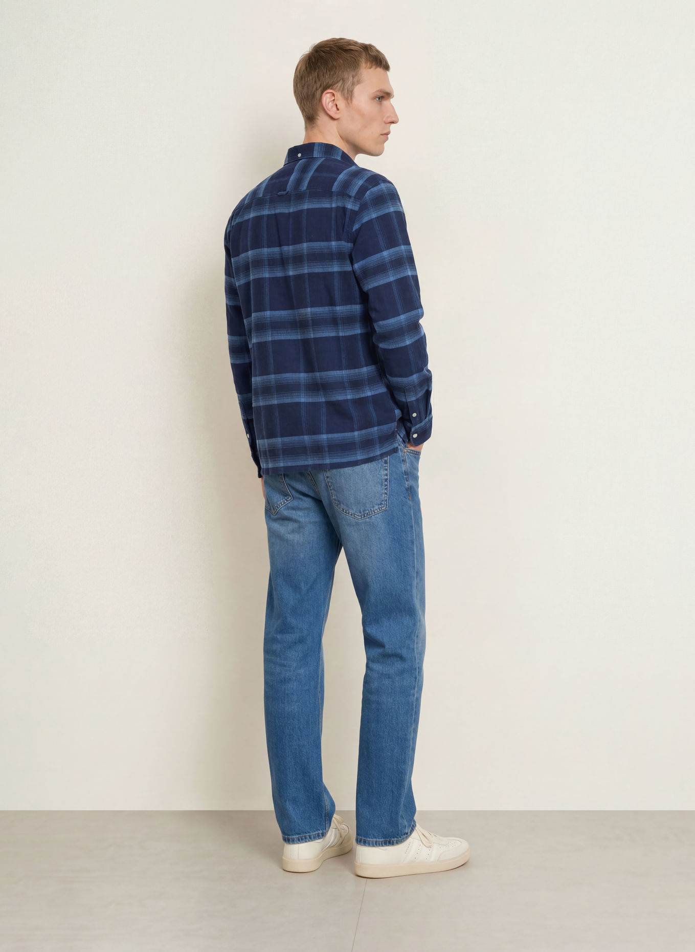 TOMMY JEANS Cordhemd Regular Fit: DUNKELBLAU / BLAUGRAU / BLAU