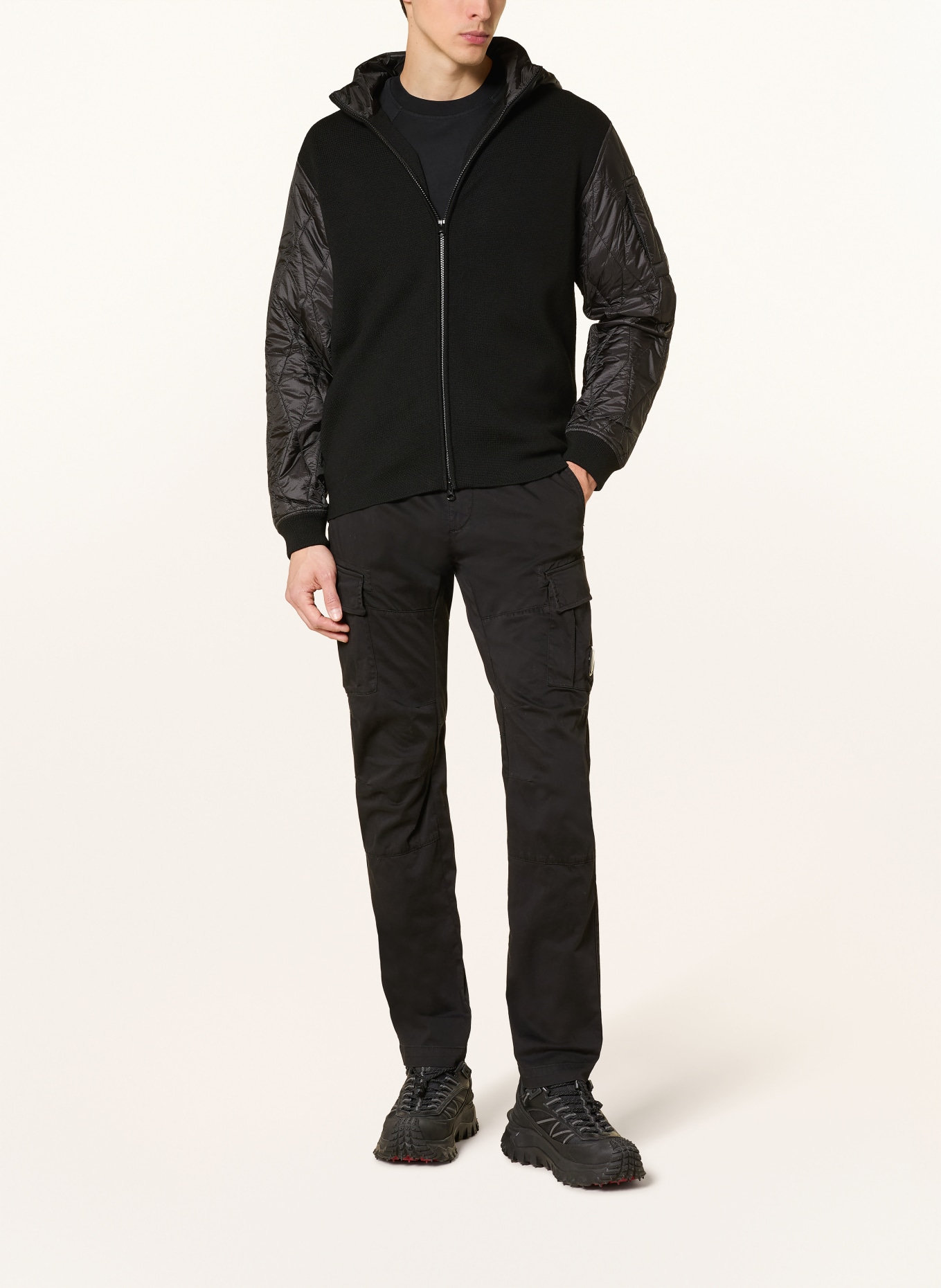 C.P. COMPANY Jacke im Materialmix: SCHWARZ
