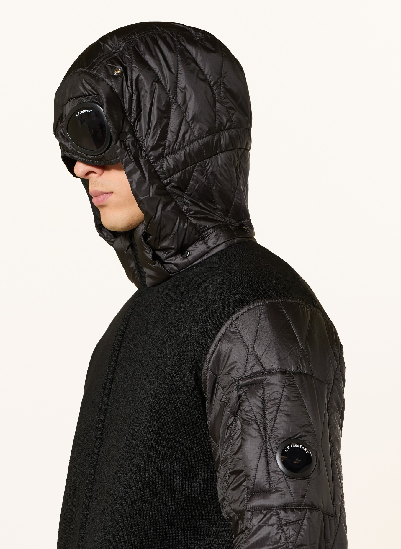 C.P. COMPANY Jacke im Materialmix: SCHWARZ