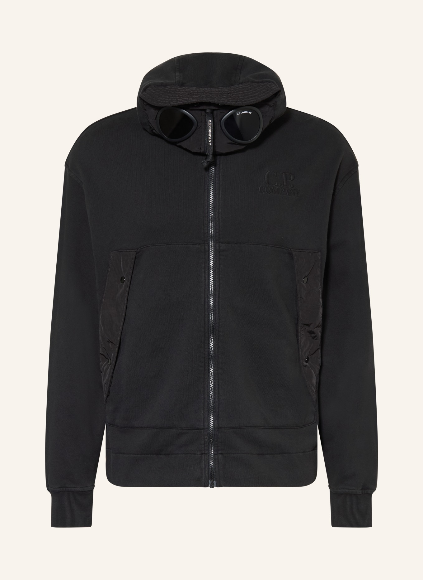 C.P. COMPANY Zip-up sweatshirt: BLACK