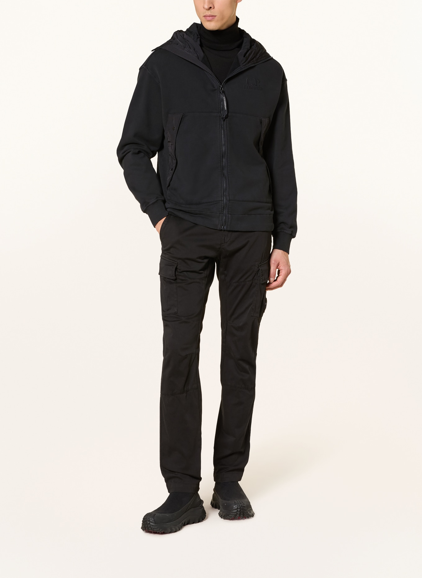 C.P. COMPANY Zip-up sweatshirt: BLACK