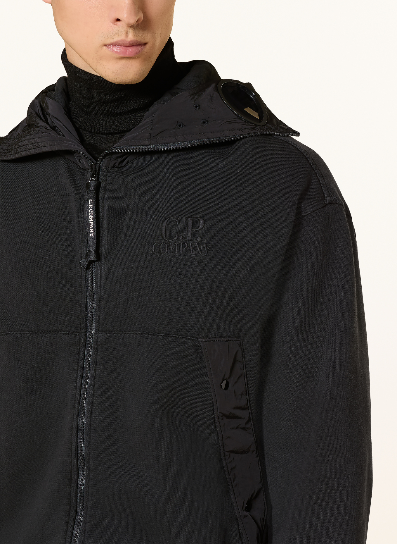 C.P. COMPANY Zip-up sweatshirt: BLACK