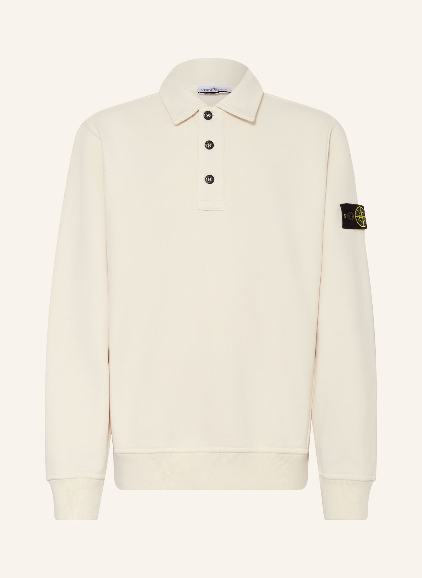 STONE ISLAND JUNIOR Koszulka polo z dzianiny dresowej: KREMOWY