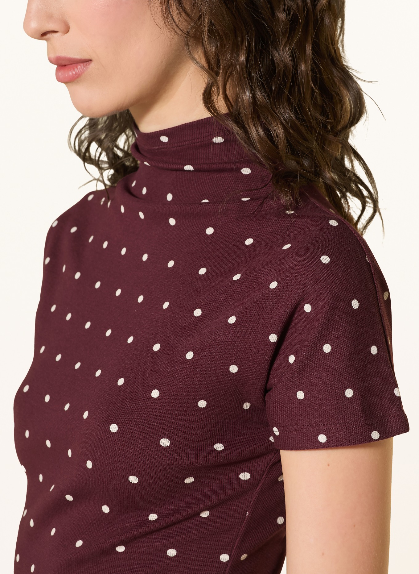 Marc O'Polo DENIM T-shirt: ROUGE FONCÉ / ÉCRU