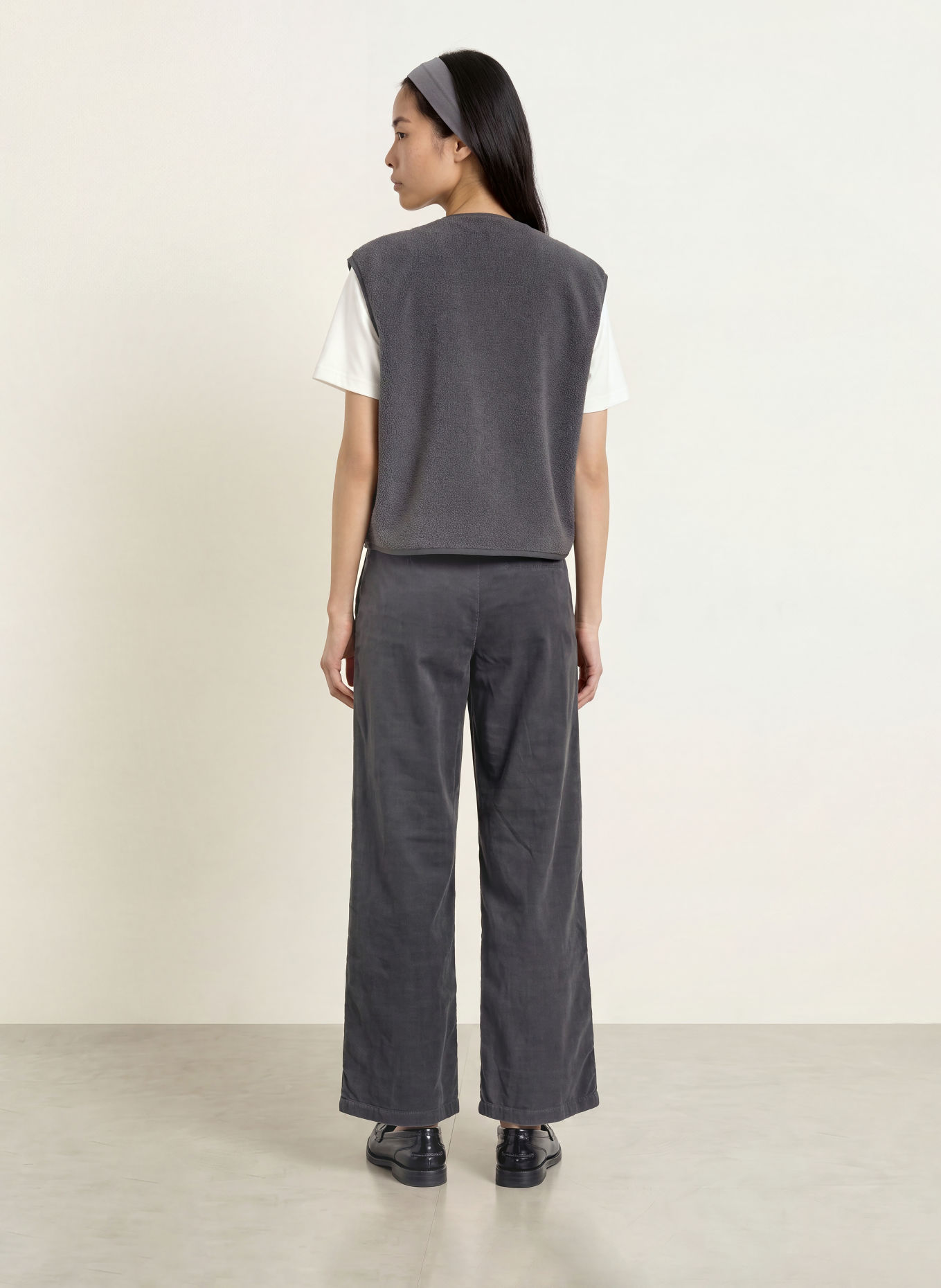 Marc O'Polo DENIM Marlenehose aus Cord: DUNKELGRAU