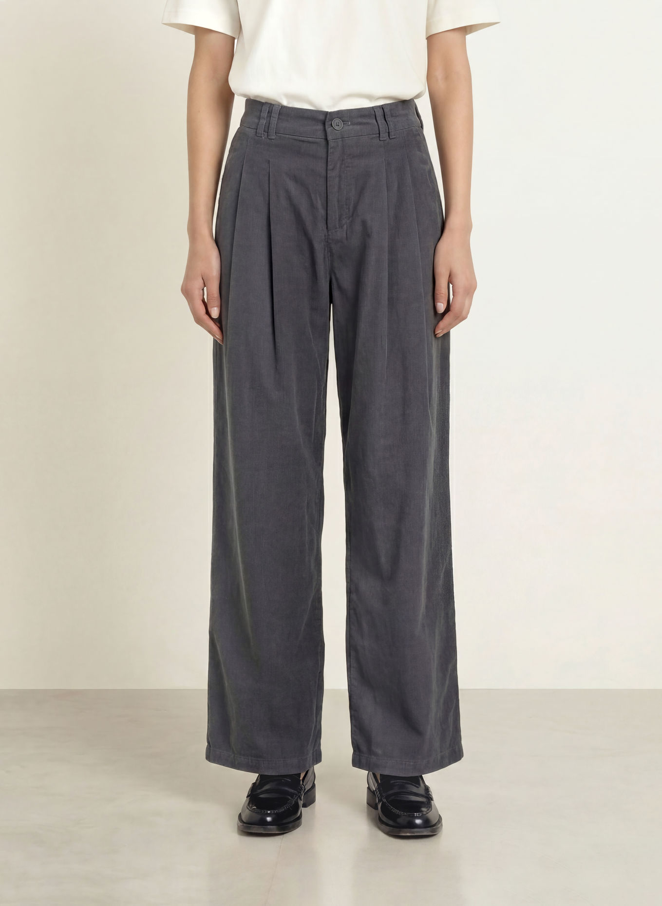 Marc O'Polo DENIM Marlenehose aus Cord: DUNKELGRAU