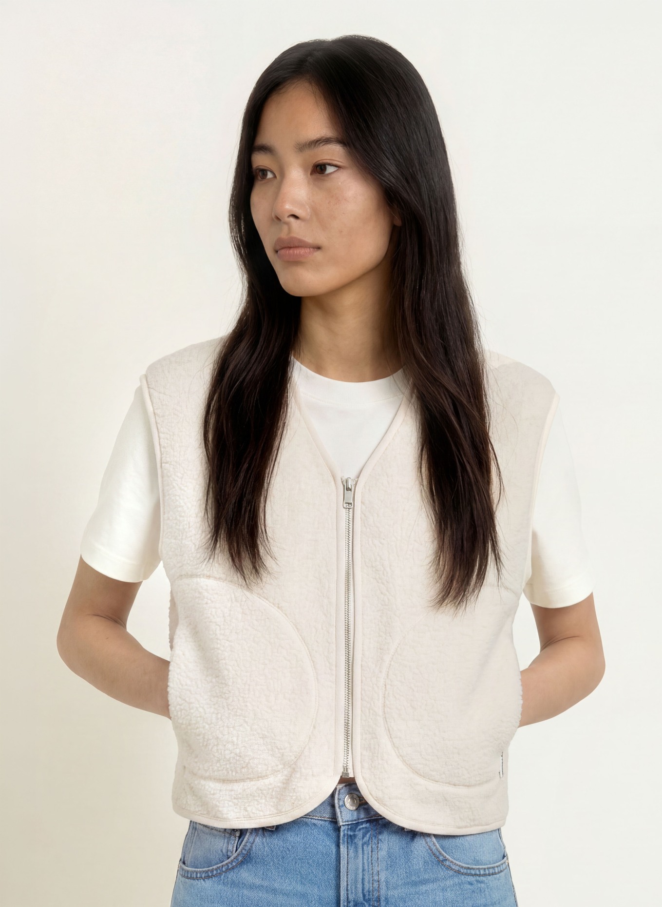 Marc O'Polo DENIM Plush Vest: CREAM