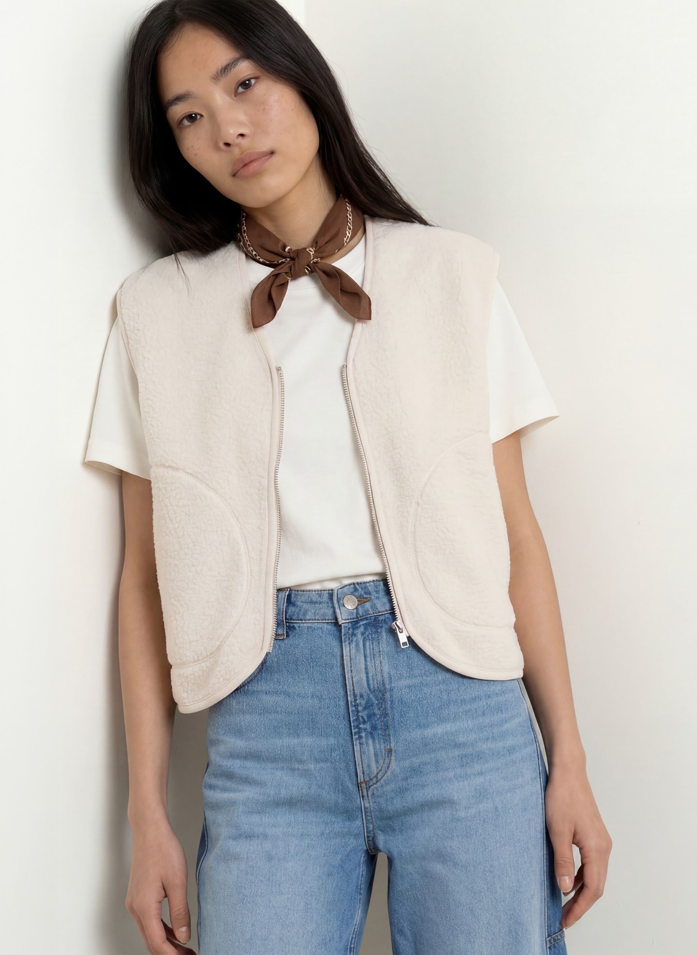 Marc O'Polo DENIM Plush Vest: CREAM
