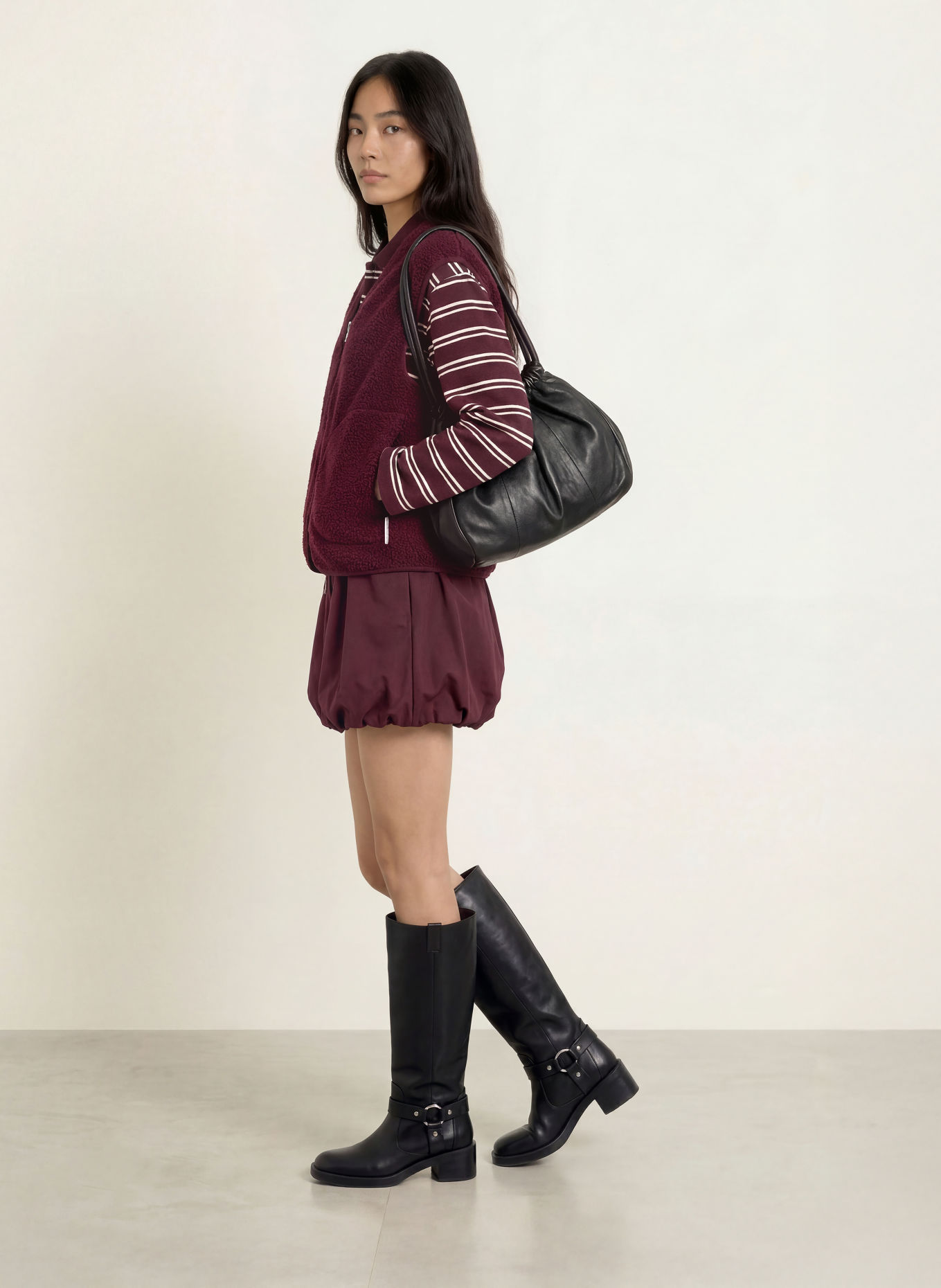 Marc O'Polo DENIM Plush Vest: DARK RED