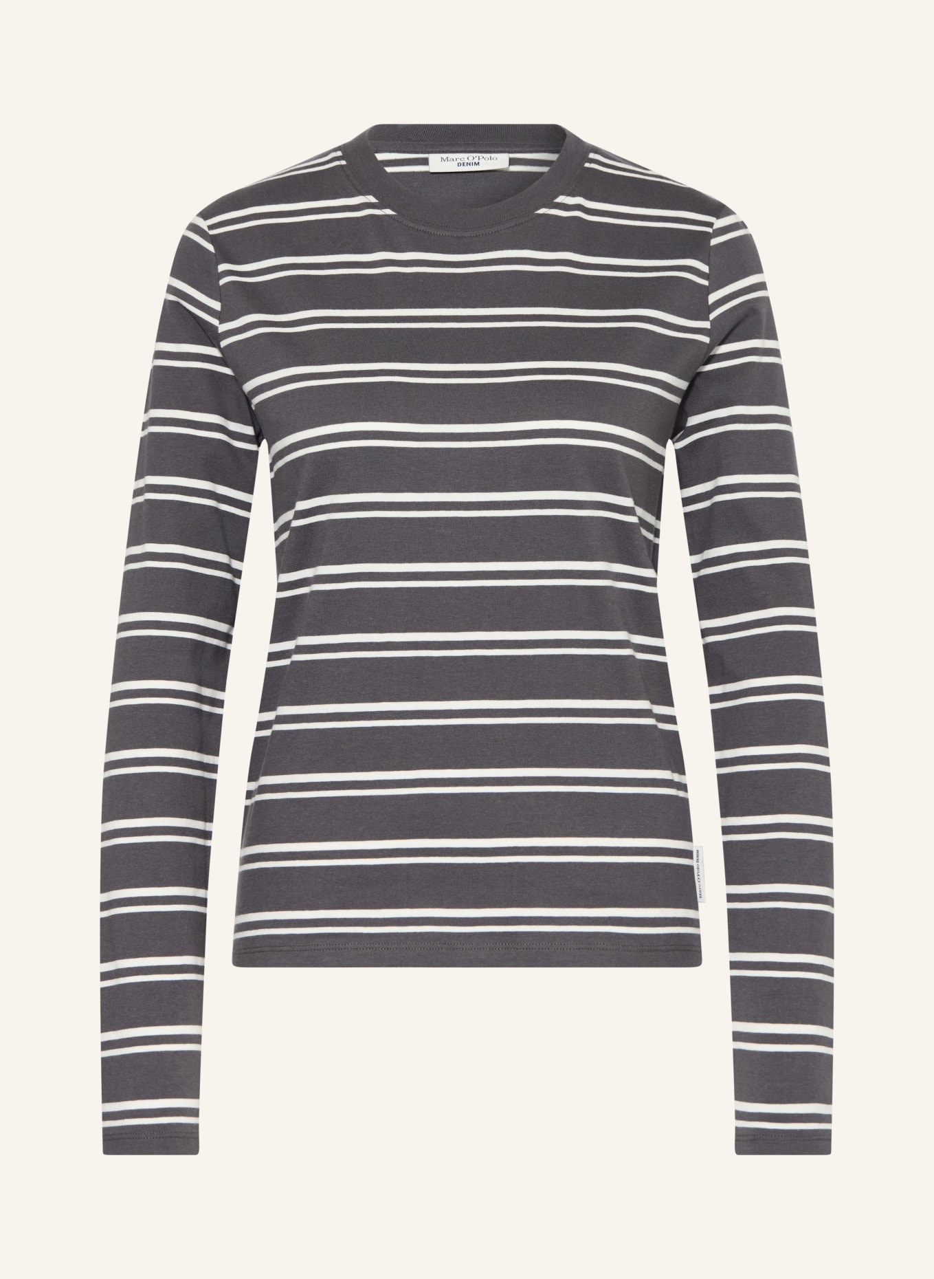 Marc O'Polo DENIM Longsleeve: DUNKELGRAU / WEISS