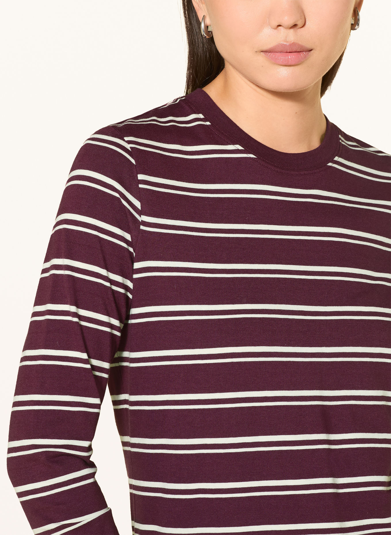 Marc O'Polo DENIM Long-sleeve shirt: DARK RED / WHITE
