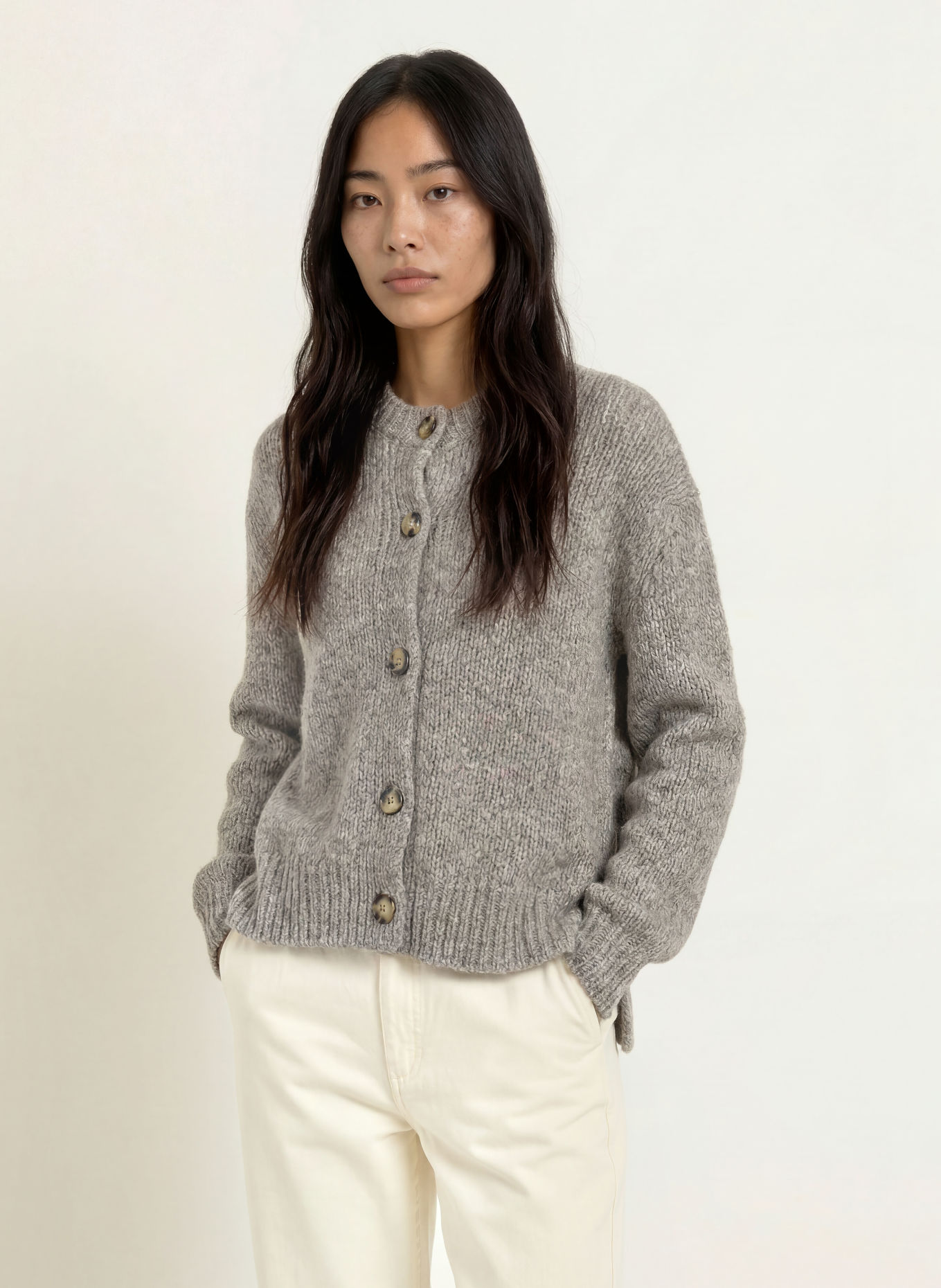 Marc O'Polo DENIM Strickjacke: GRAU