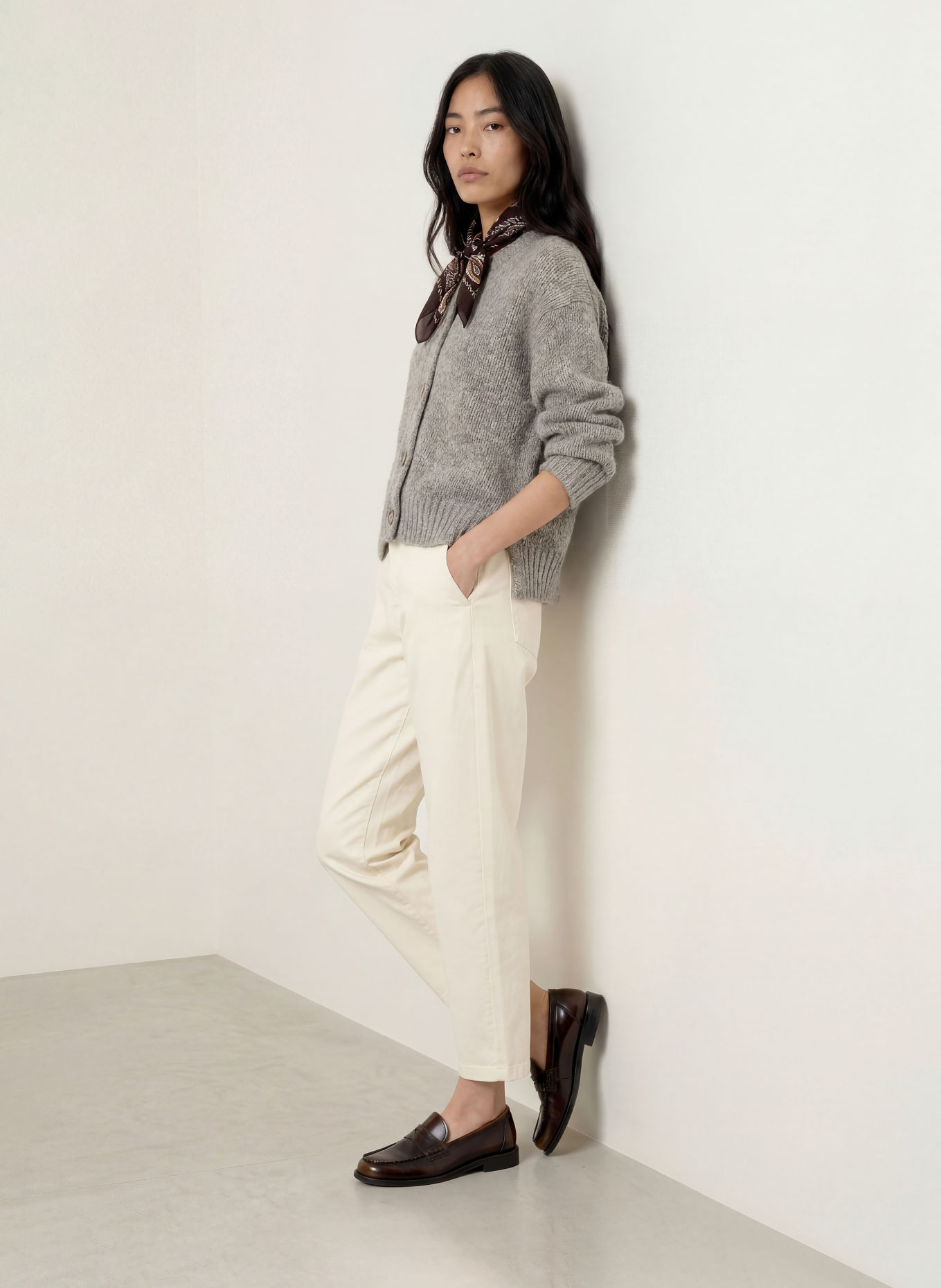 Marc O'Polo DENIM Strickjacke: GRAU