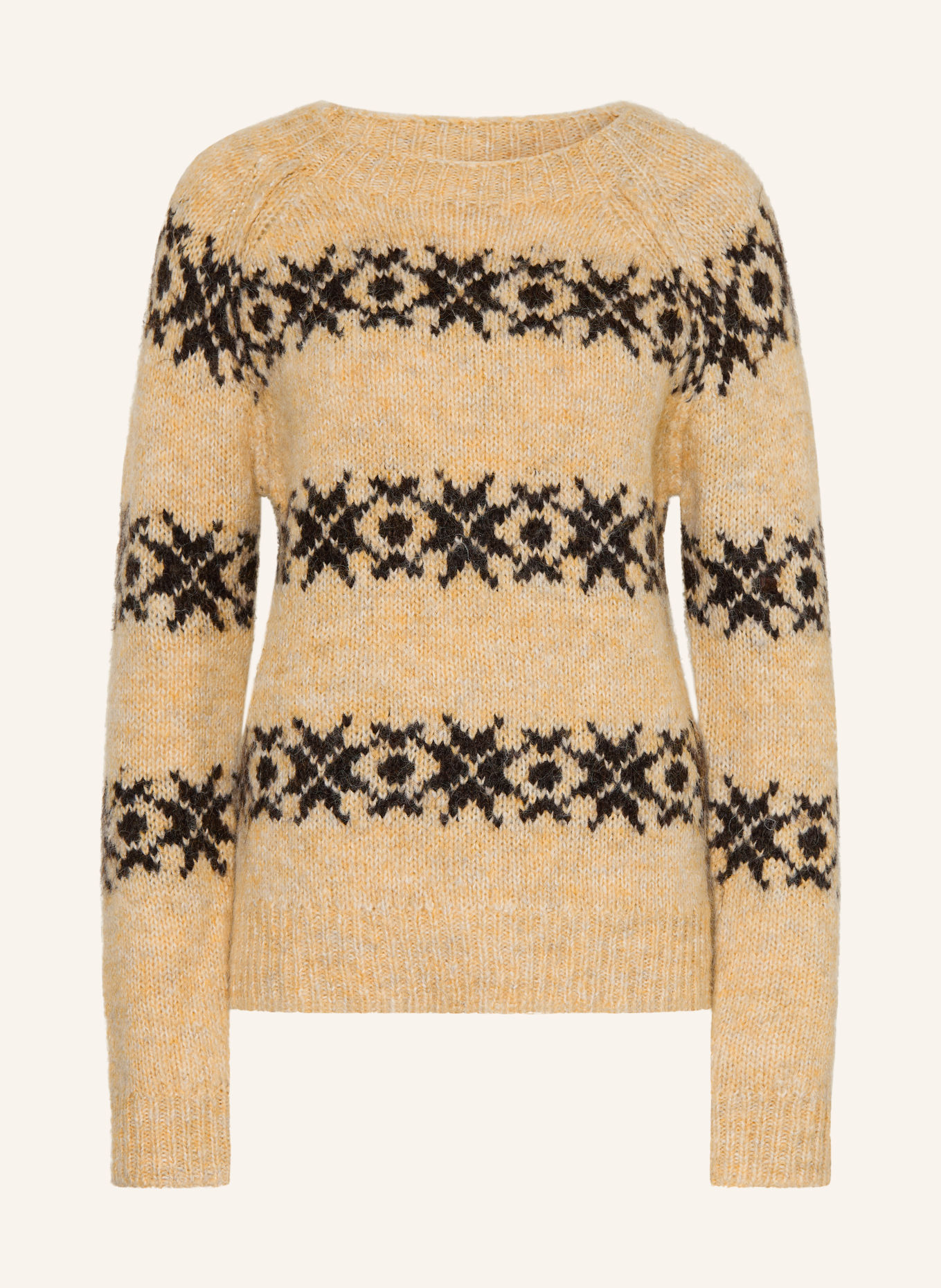 lollys laundry LATTIELL Sweater: BEIGE / DARK BROWN