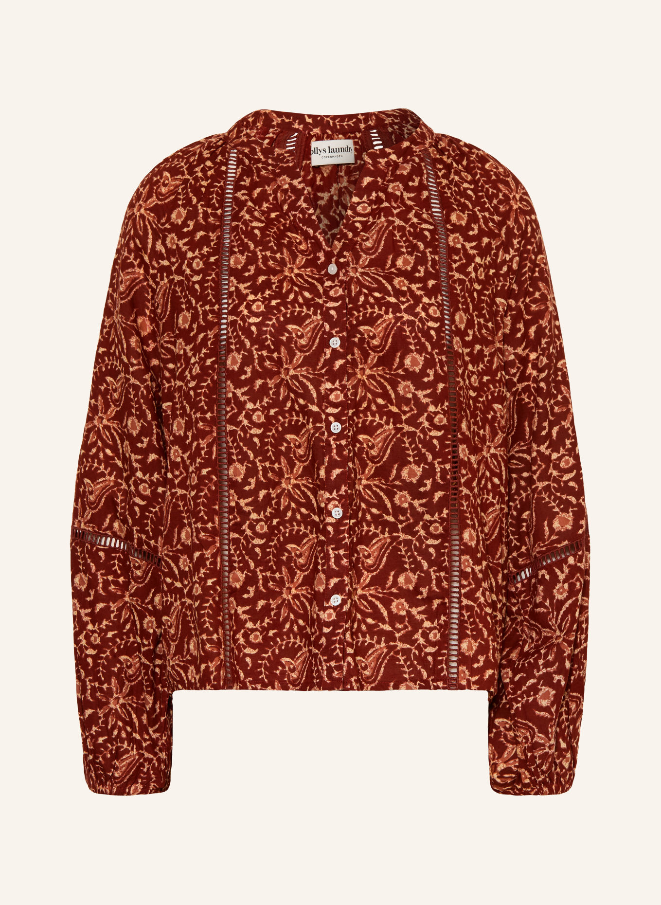 lollys laundry Bluse VEROLL: DUNKELROT / BEIGE